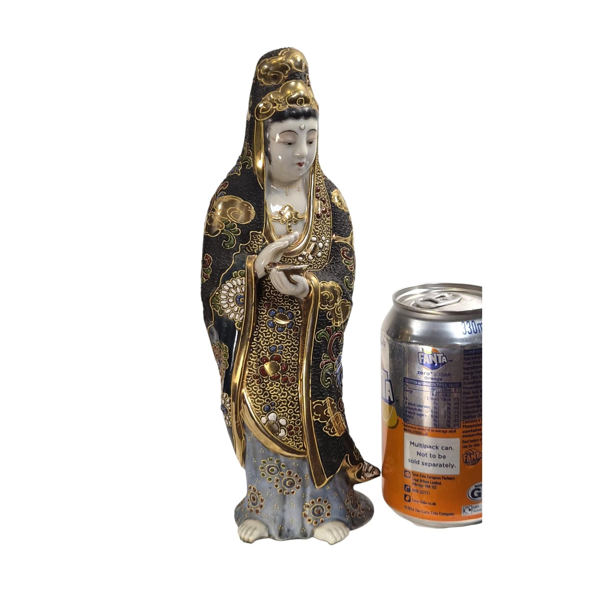 Japanese Kutani Kannon Guanyin Figure c.1920 Goddess of Mercy