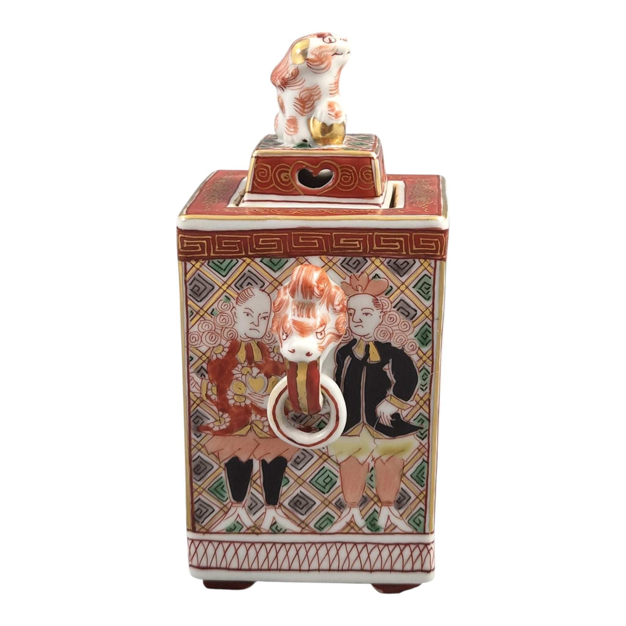 Museum Rare Edo Bakumatsu Nanban Porcelain Koro Incense Burner Fuku Mark