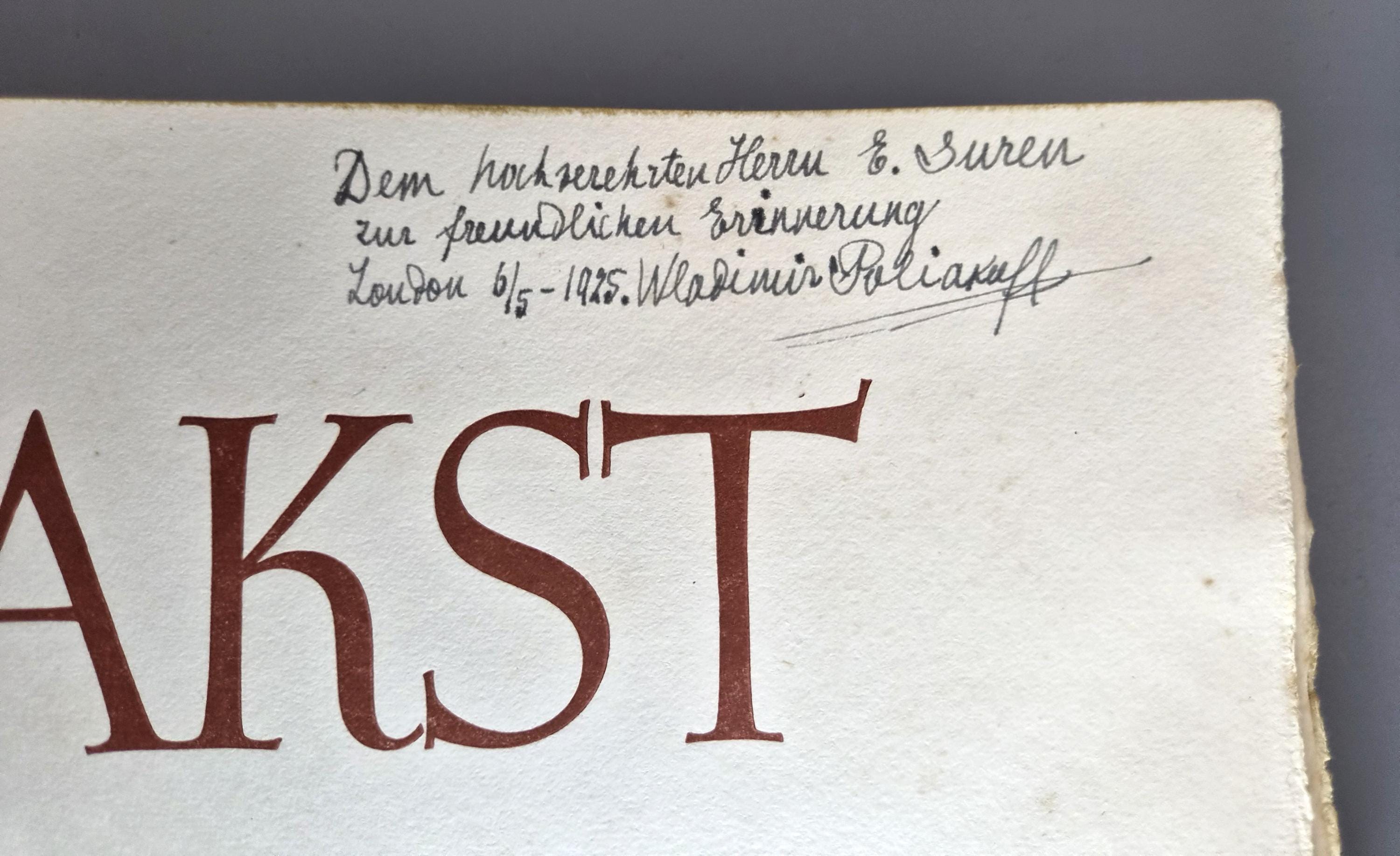 Léon Bakst the story of his life true first edition Berlin 1922 copy 11/600 original slipcase inscribed Wladimir Poliakoff