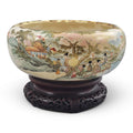 Large signed Satsuma bowl by renowned master Shizan Meiji Japanese centerpiece