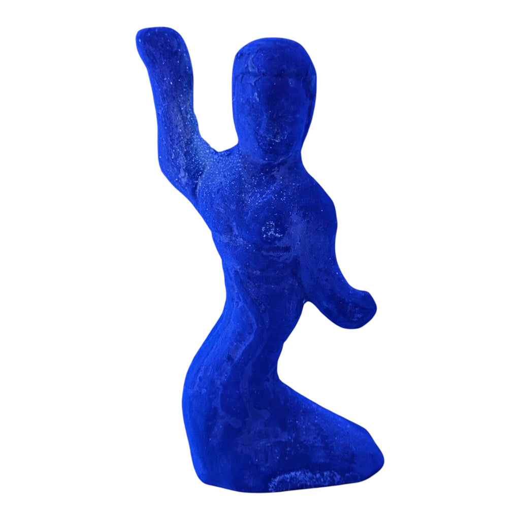 Large Chinese Han Dynasty Grey Pottery Dancer Figure, Ancient Mingqi Tomb Sculpture, 27.5 cm