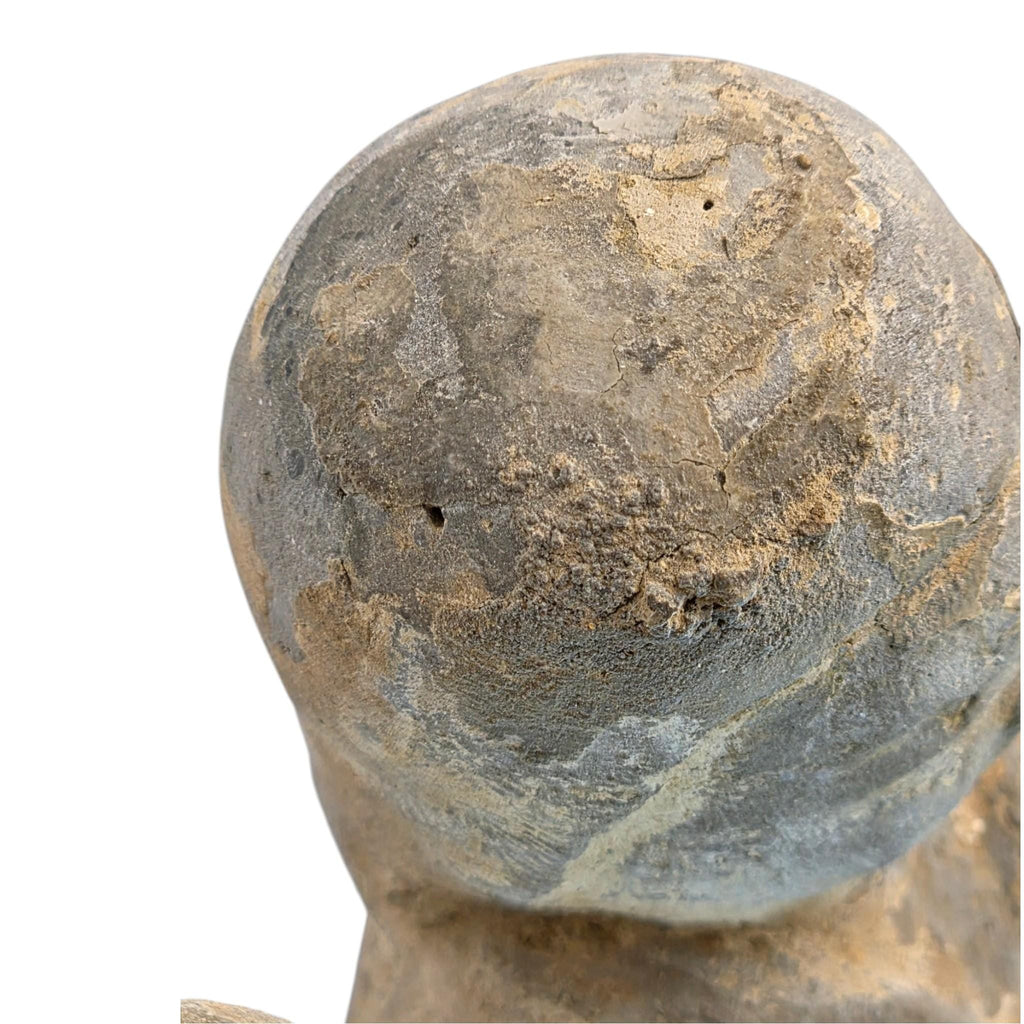 Large Chinese Han Dynasty Grey Pottery Dancer Figure, Ancient Mingqi Tomb Sculpture, 27.5 cm