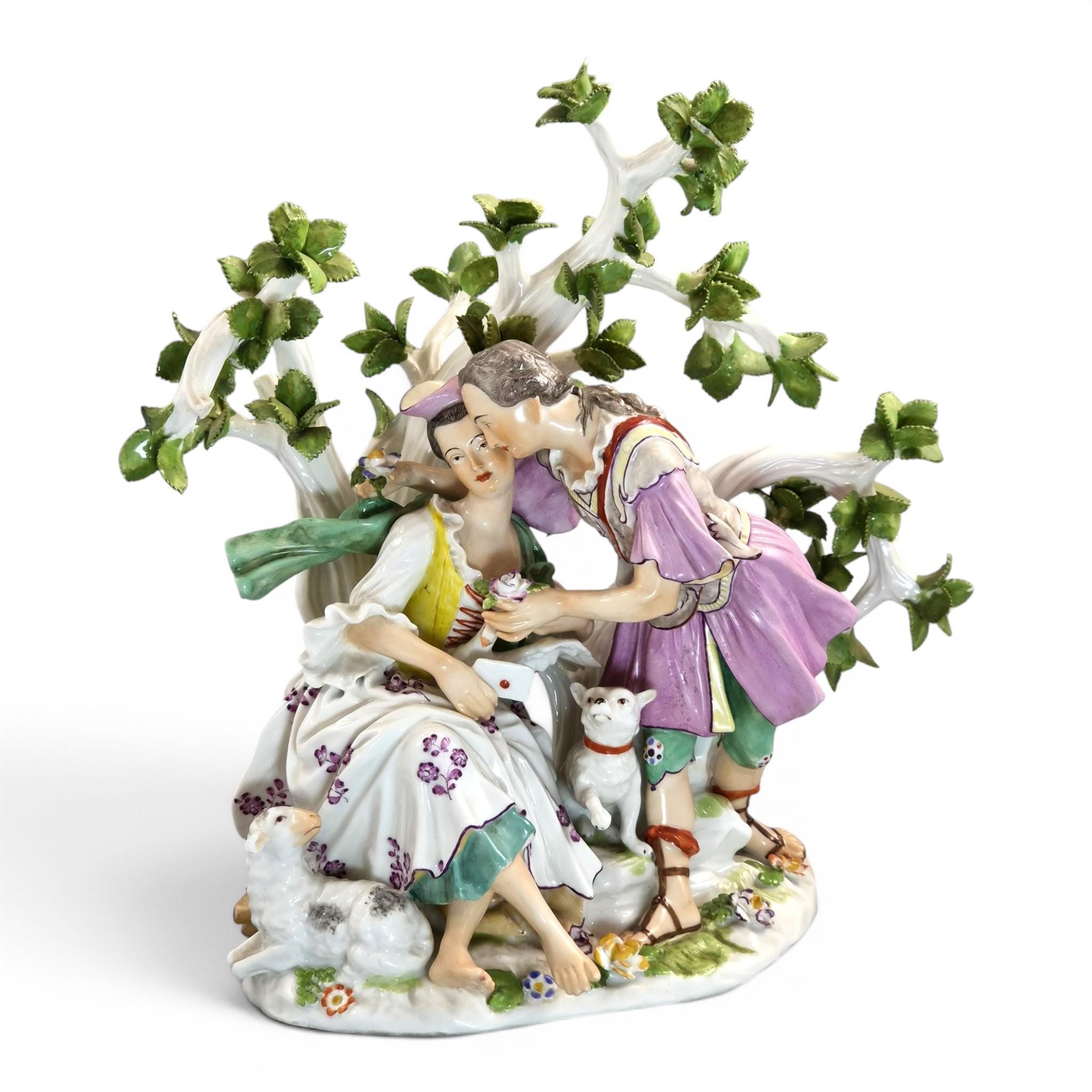 Niderviller Style Porcelain Love Letter Figurine Group 18th Century