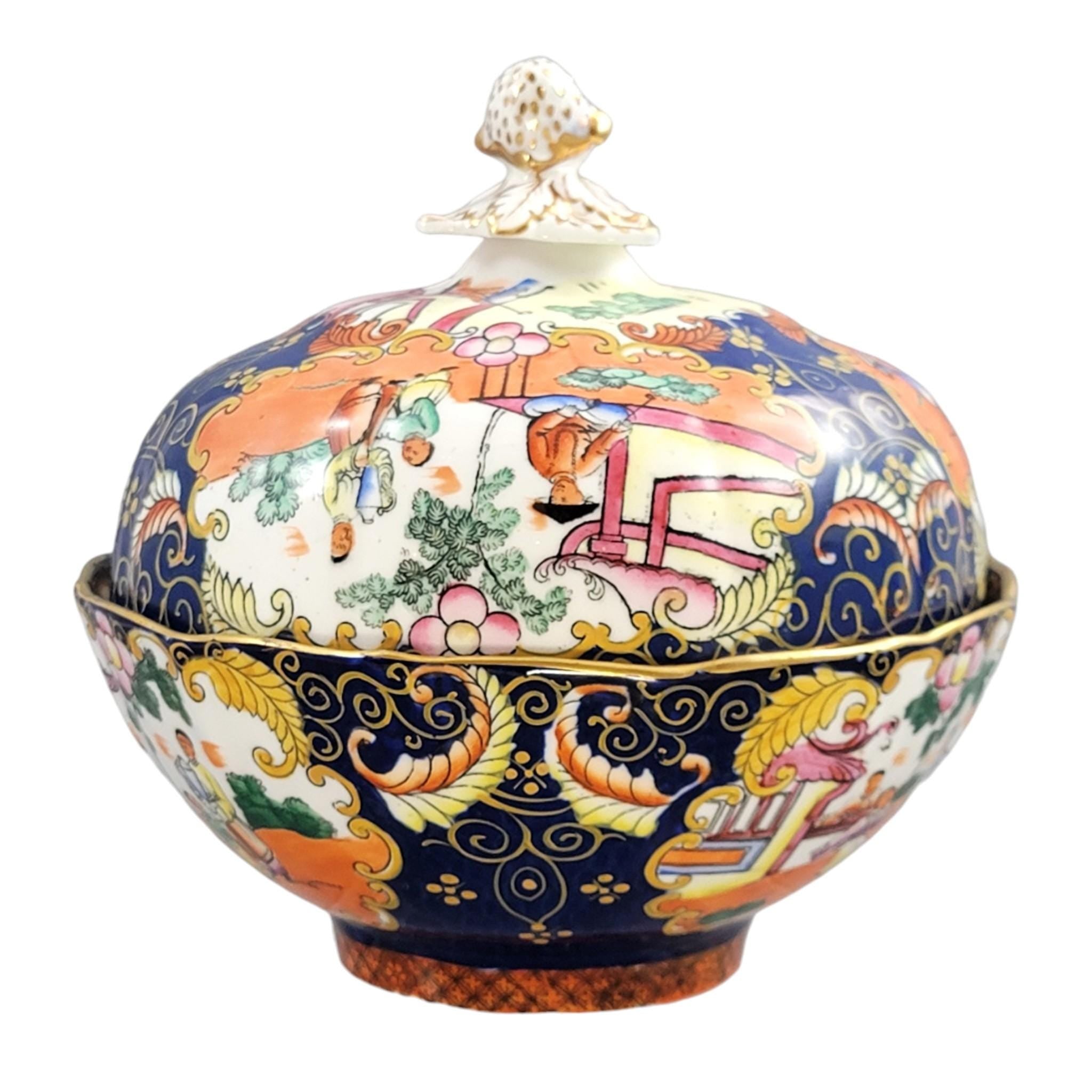 Mason’s Ironstone Covered Bowl Chinoiserie Pattern c.1820