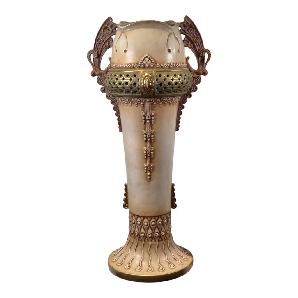 Large Amphora Art Nouveau vase, Austrian Turn-Teplitz pottery, c. 1895–1910
