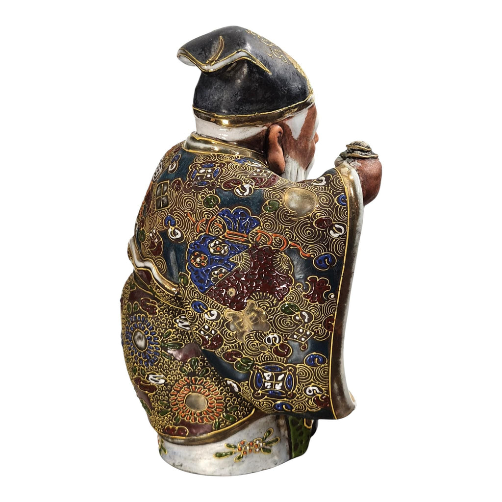 Rare Japanese Kutani Jurojin figure Meiji porcelain God of Longevity c. 1880–1910