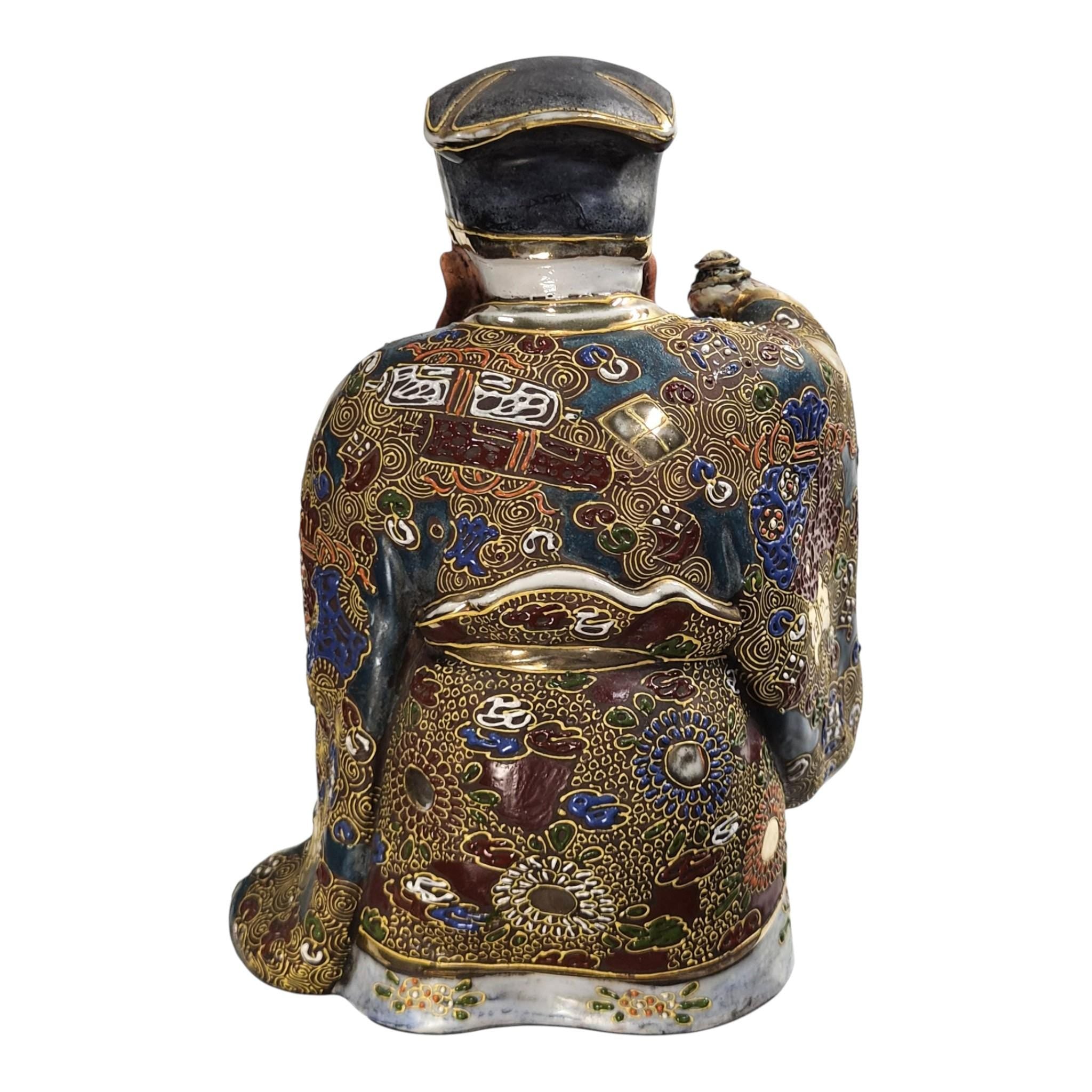 Rare Japanese Kutani Jurojin figure Meiji porcelain God of Longevity c. 1880–1910