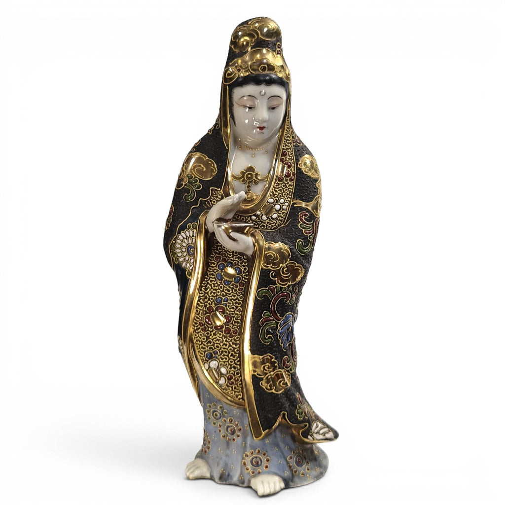 Japanese Kutani Kannon Guanyin Figure c.1920 Goddess of Mercy