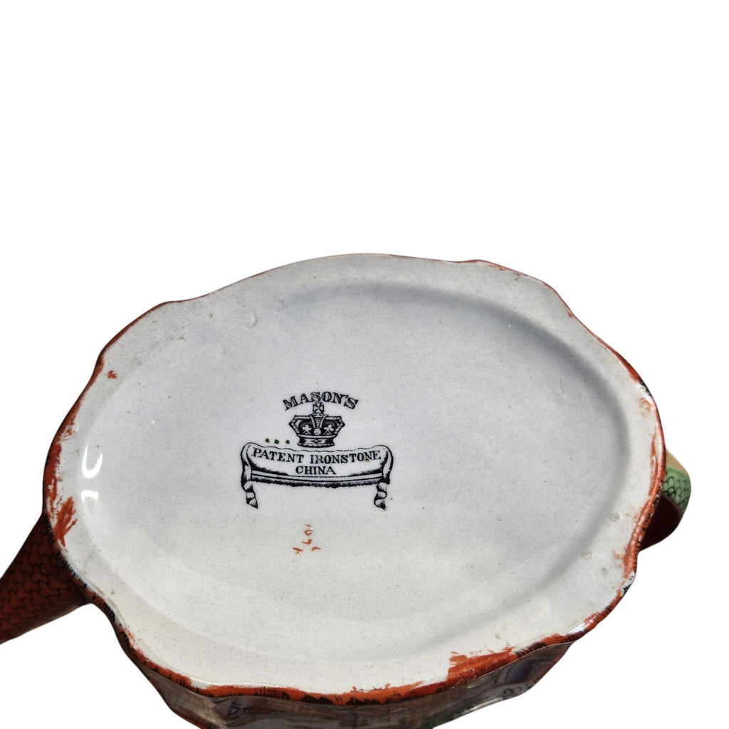 Rare Mason’s Patent Ironstone Red Scale Conversation New Oval Teapot c.1820–1830