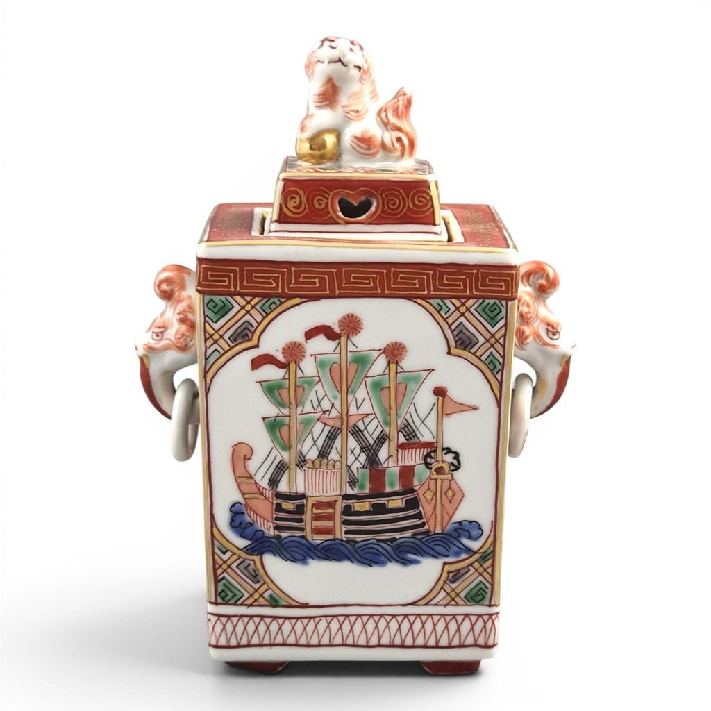 Museum Rare Edo Bakumatsu Nanban Porcelain Koro Incense Burner Fuku Mark