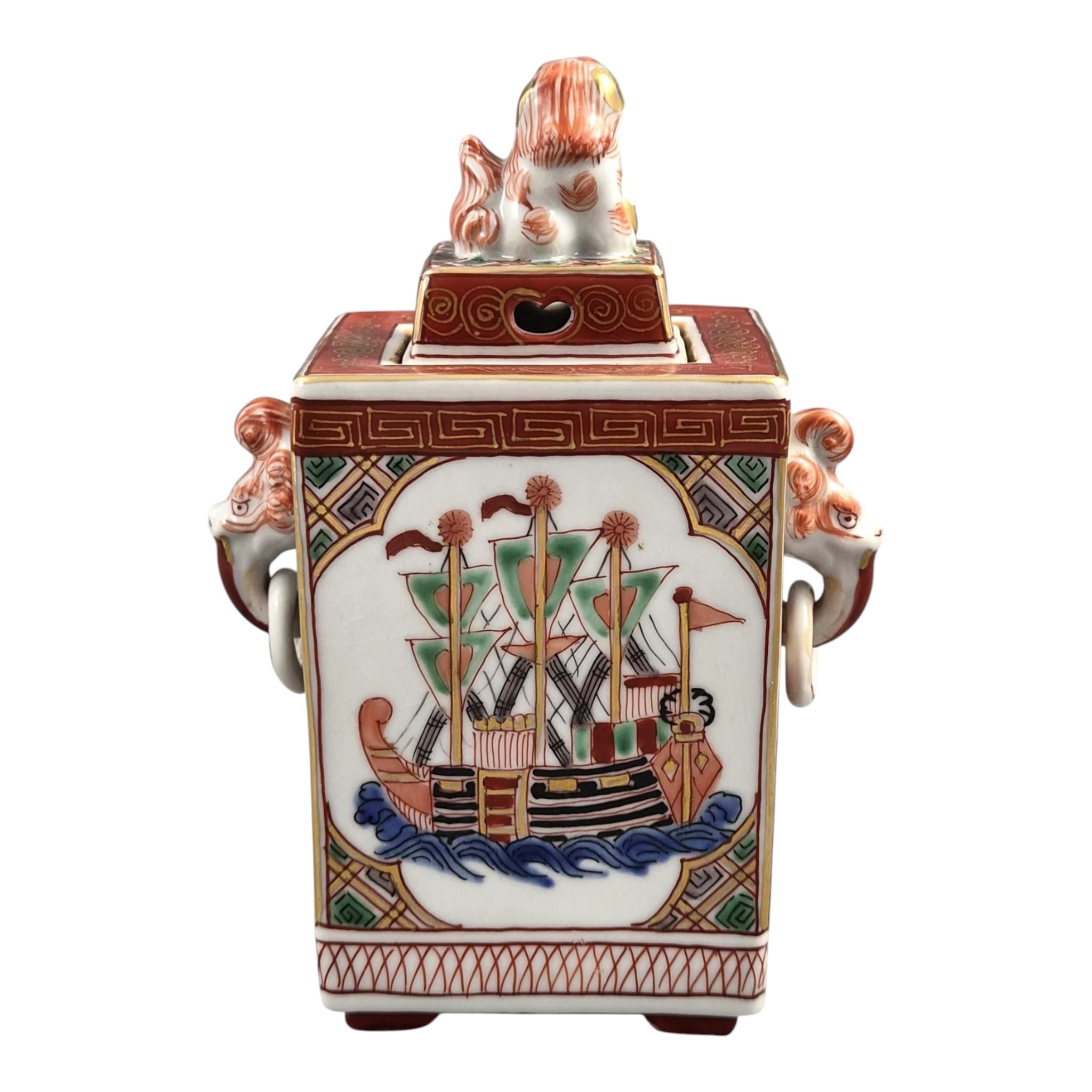 Museum Rare Edo Bakumatsu Nanban Porcelain Koro Incense Burner Fuku Mark