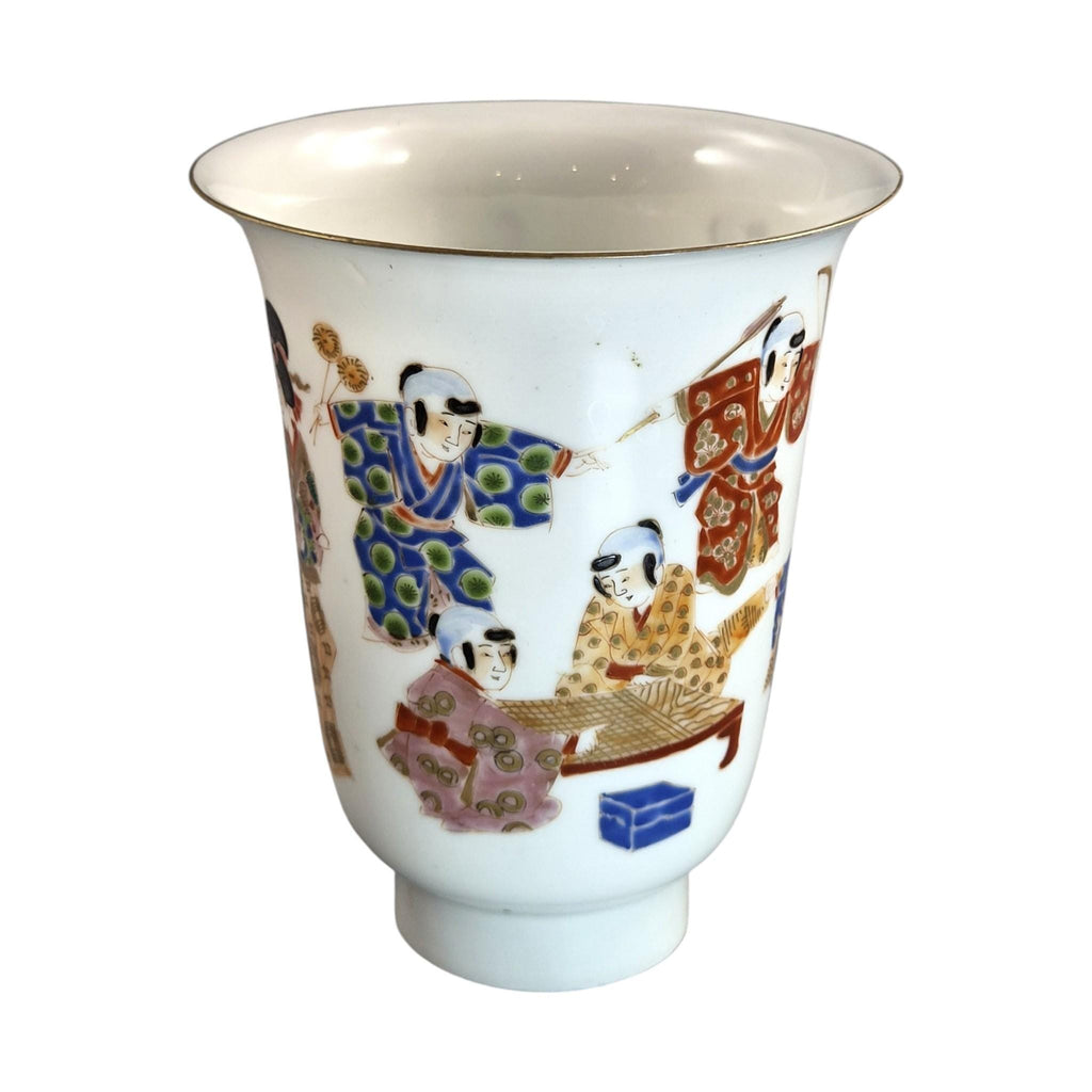 Antique Japanese Eggshell Porcelain Beaker Vase, Hichozan Shinpo, c.1860–1880