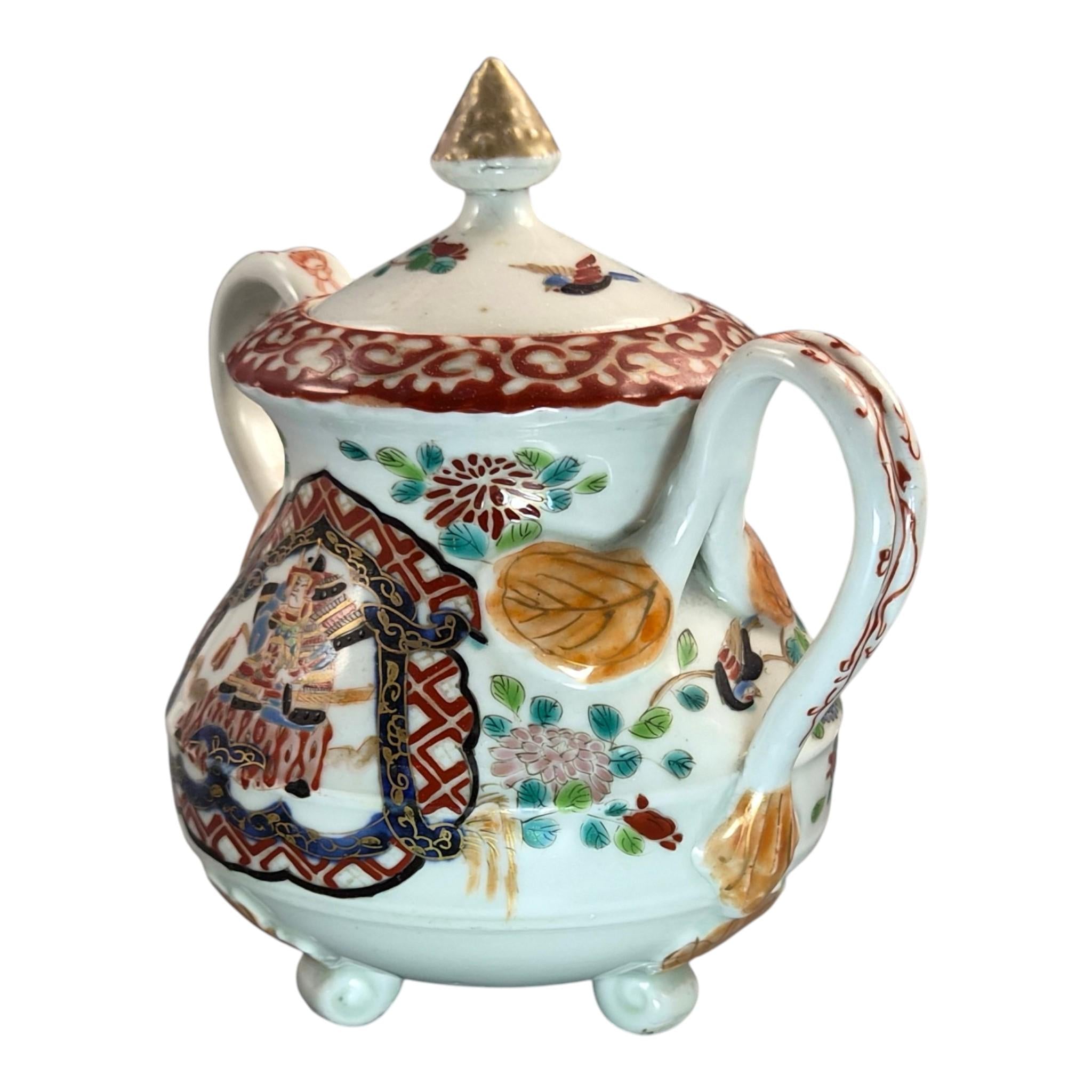 Rare Japanese Imari Sugar Bowl, Hichozan Fukagawa, Samurai Decor, c.1870–1880