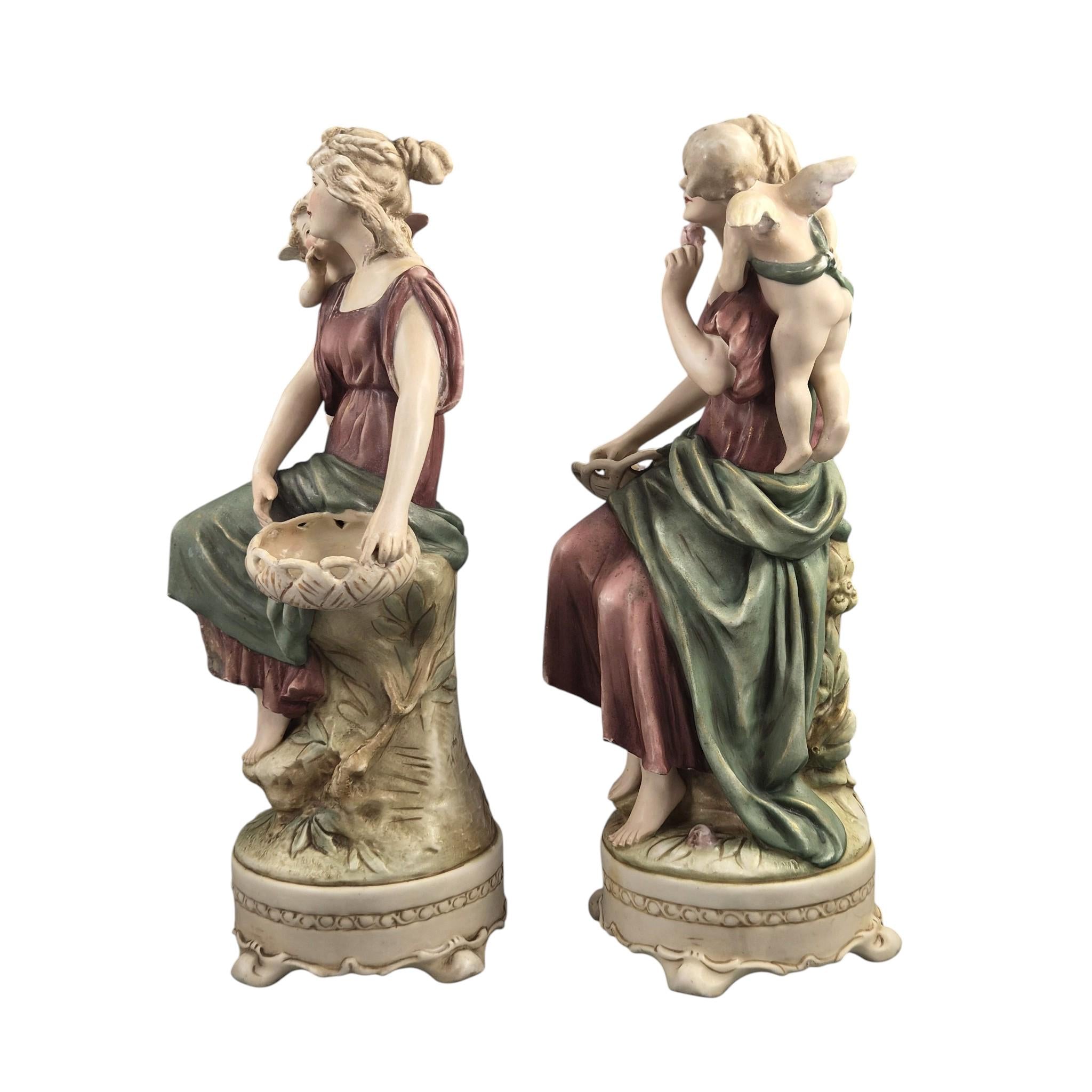Royal Dux Art Nouveau Figures by H. Schubert, 1912