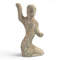Large Chinese Han Dynasty Grey Pottery Dancer Figure, Ancient Mingqi Tomb Sculpture, 27.5 cm