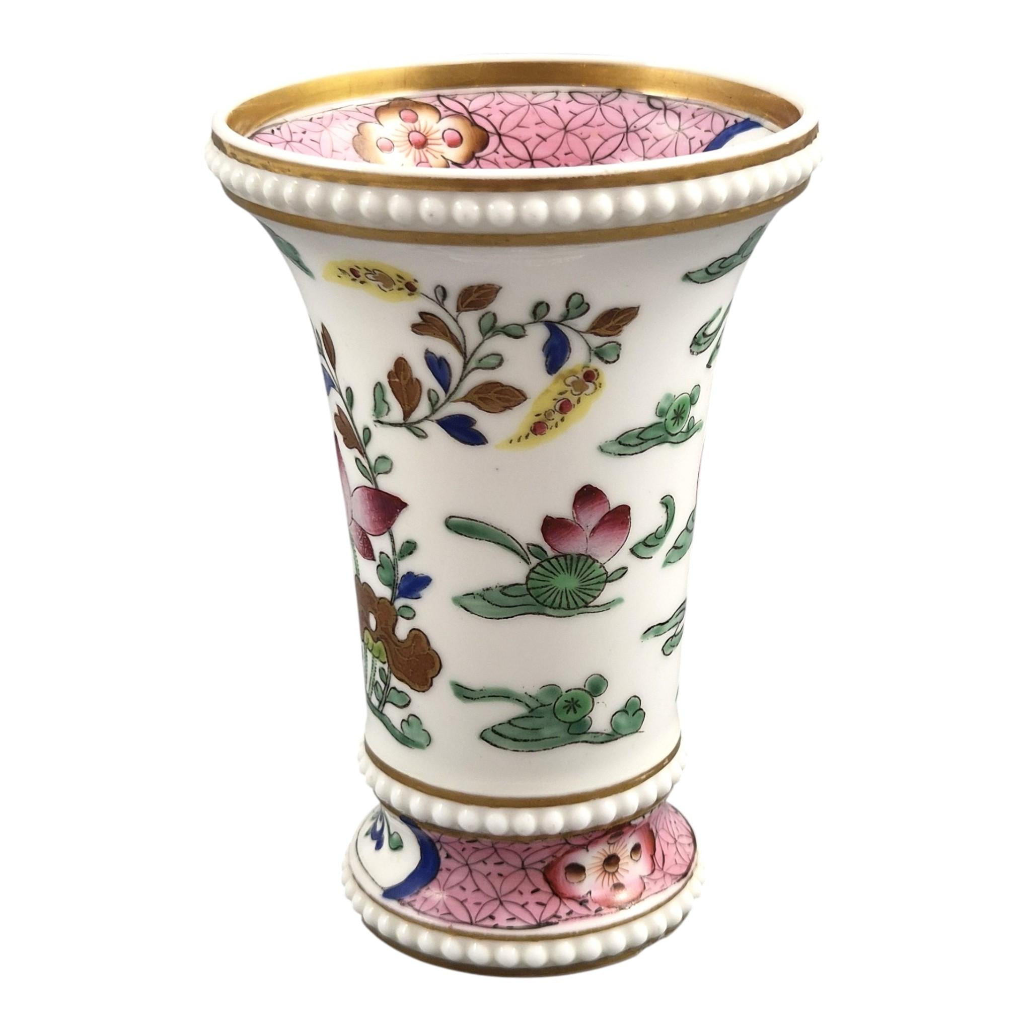 Rare Spode Regency Spill Vase with Mandarin Ducks, circa 1820–1825