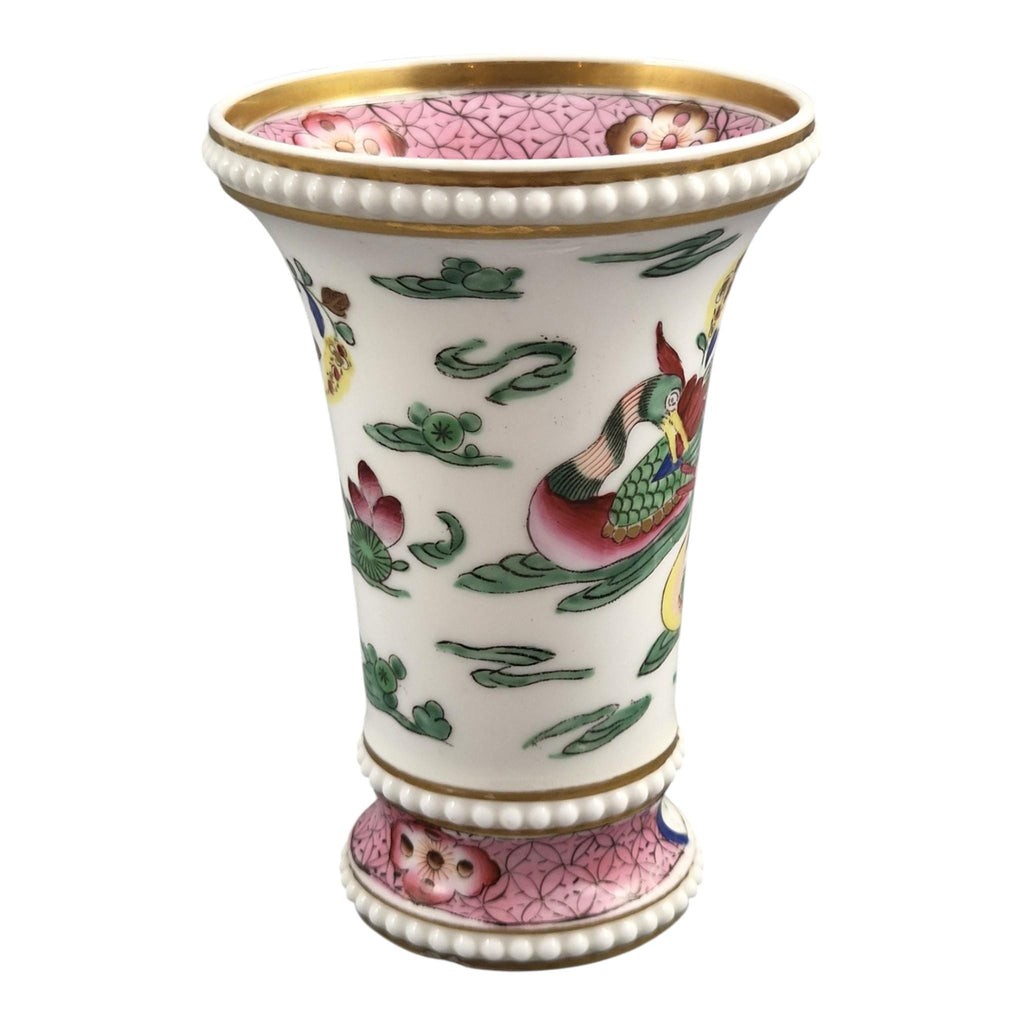 Rare Spode Regency Spill Vase with Mandarin Ducks, circa 1820–1825
