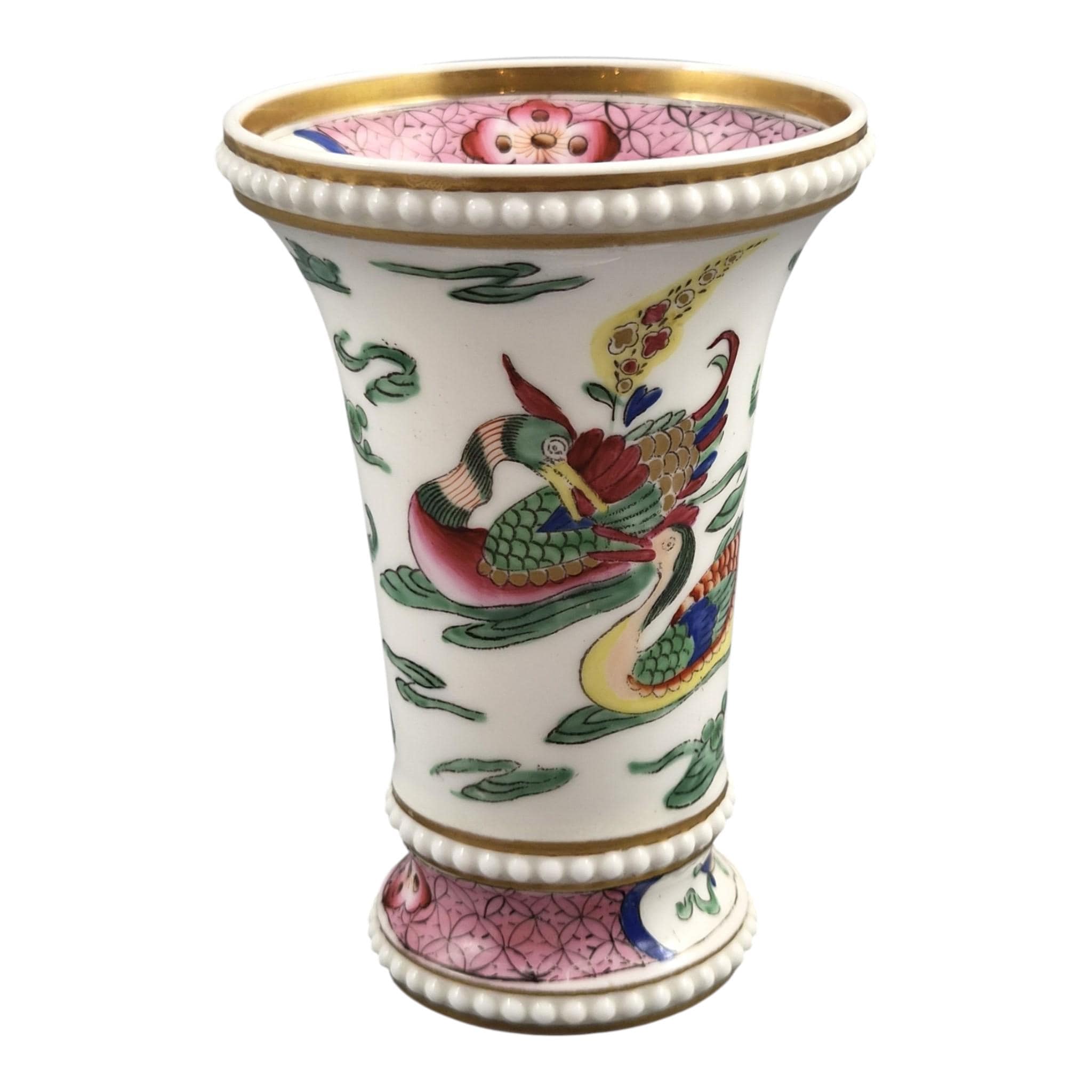 Rare Spode Regency Spill Vase with Mandarin Ducks, circa 1820–1825