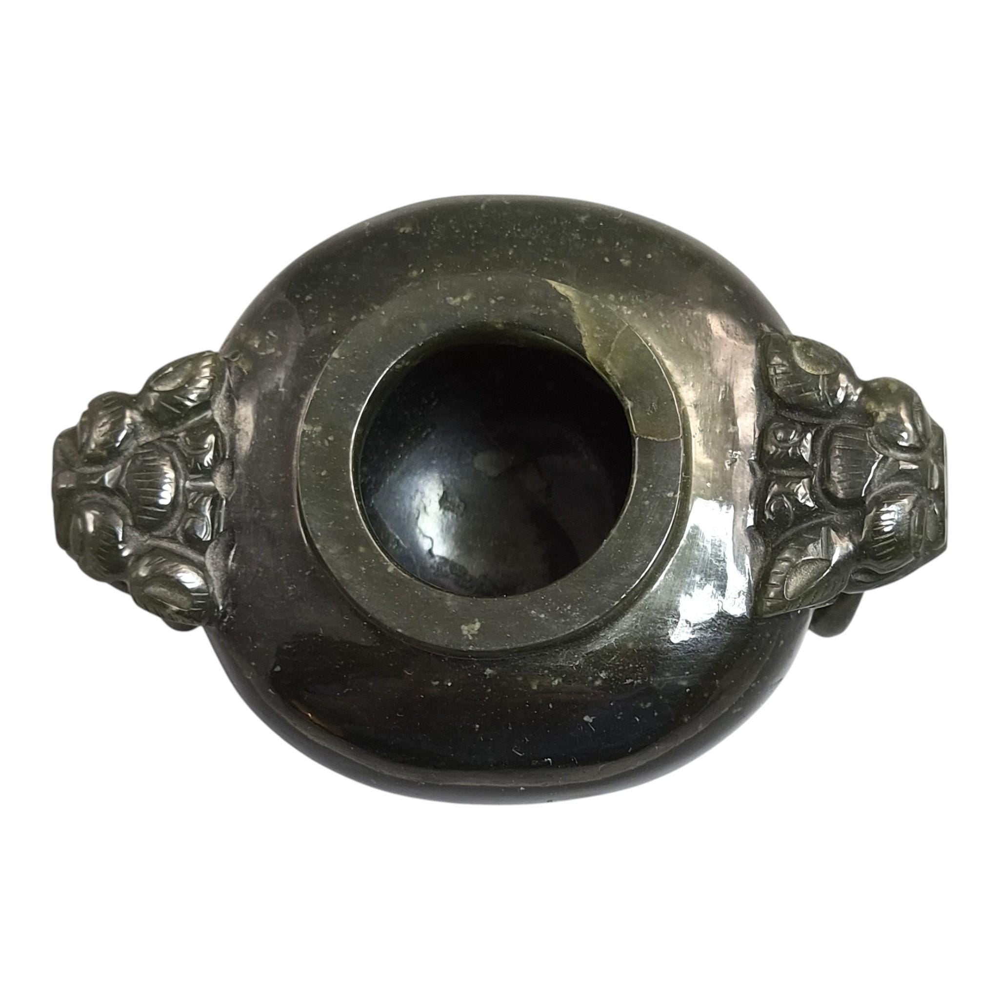 Antique Chinese Jade Tripod Incense Burner with Foo Dog Cover, c. 1900–1920