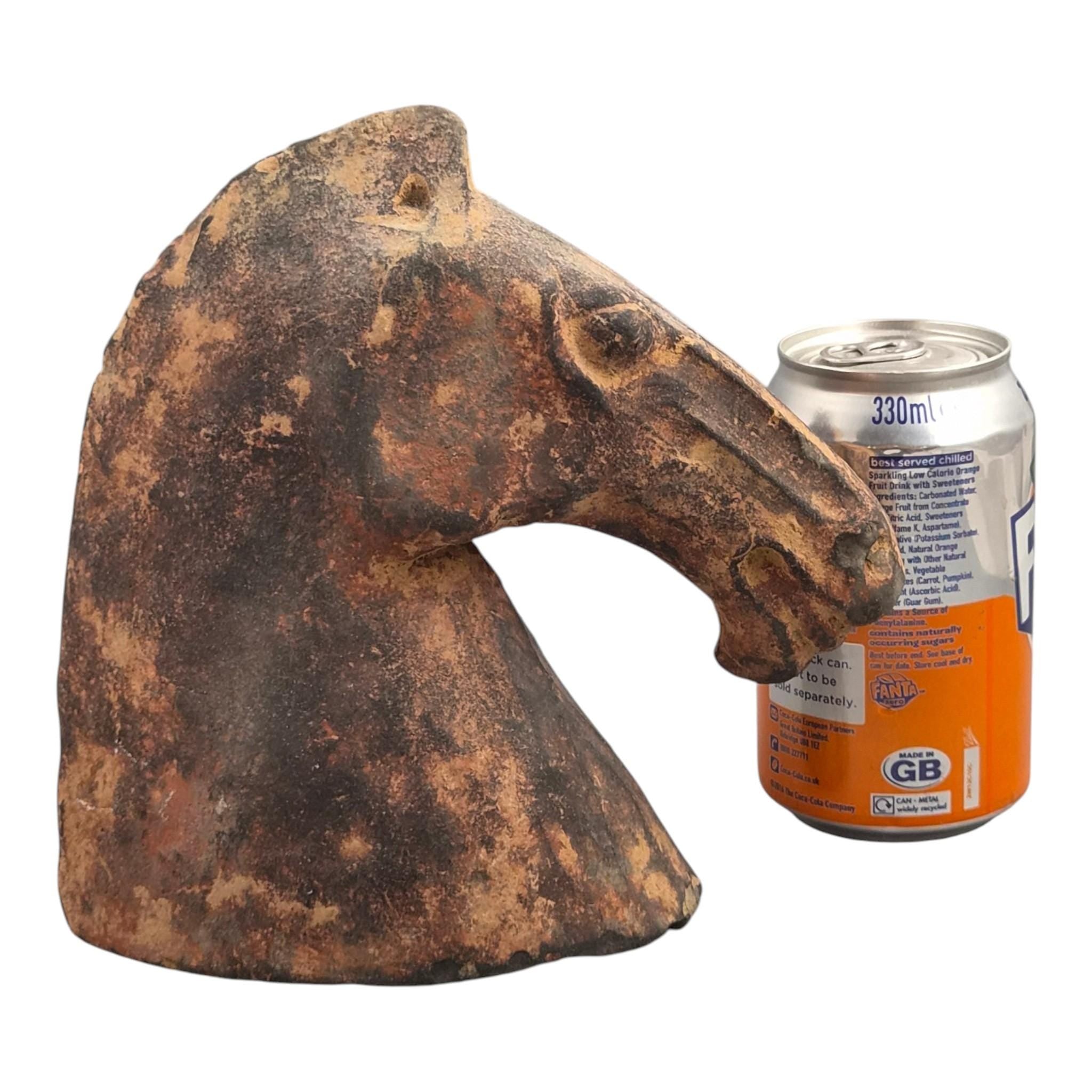 Chinese Han Dynasty Type Painted Terracotta Horse Head, Mingqi Tomb Figure