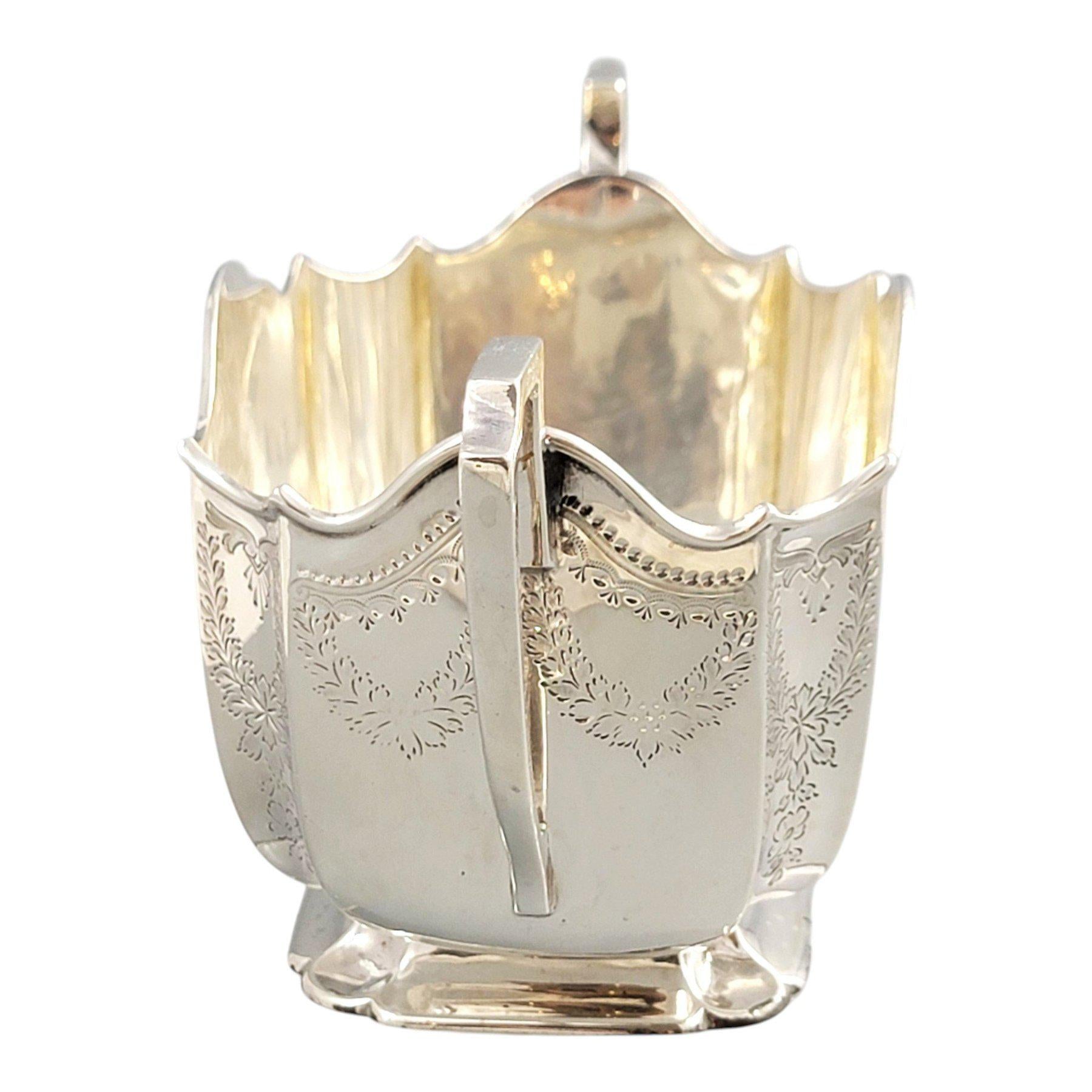 Victorian sterling silver tea service Atkin Brothers Sheffield 1892, four-piece antique silver teapot set with gilt sugar bowl, 1833 g