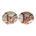Large Japanese Arita Imari Scalloped Charger Plates Pair, Meiji c.1880-1900