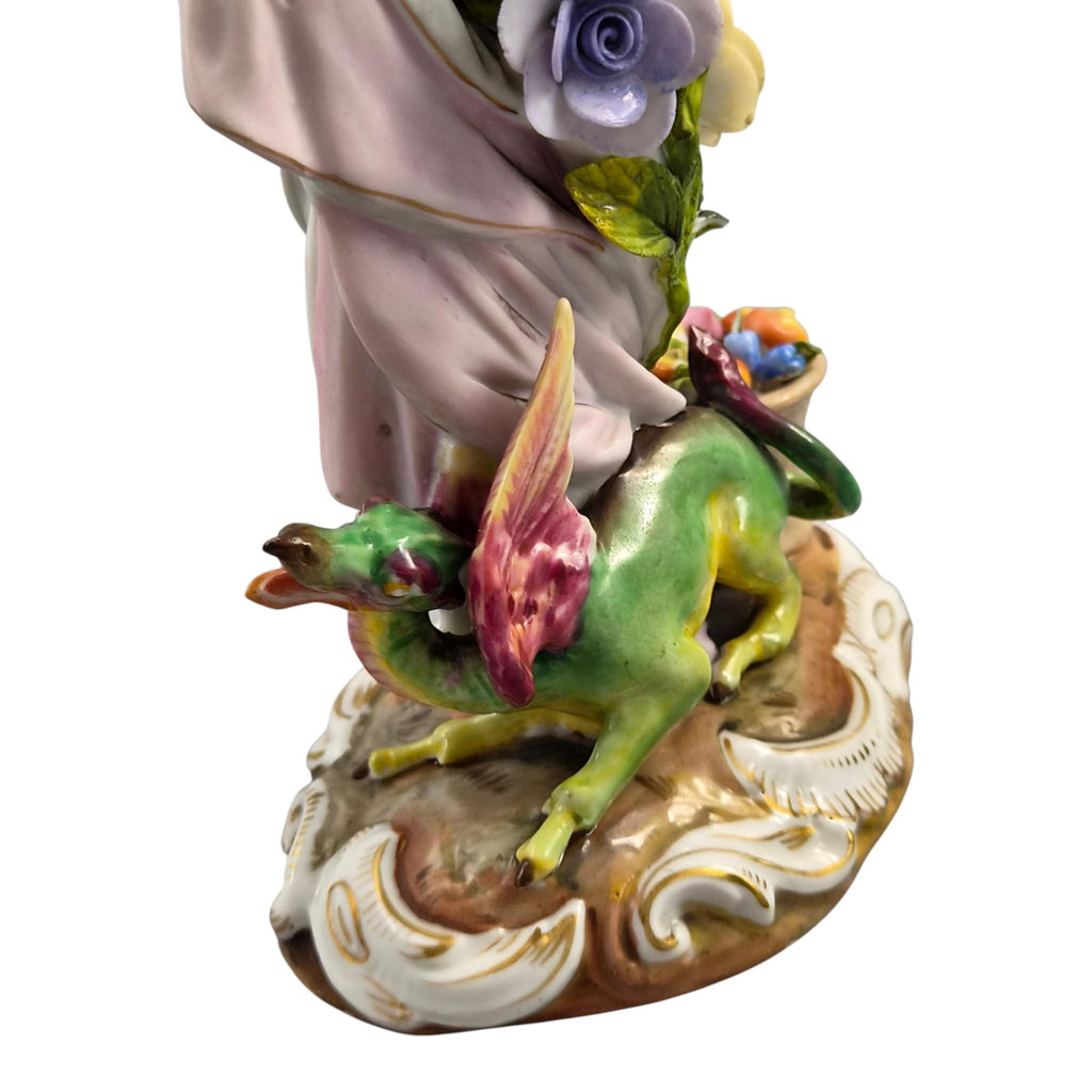 Volkstedt Allegorical Porcelain Candlesticks Summer & Autumn c.1895