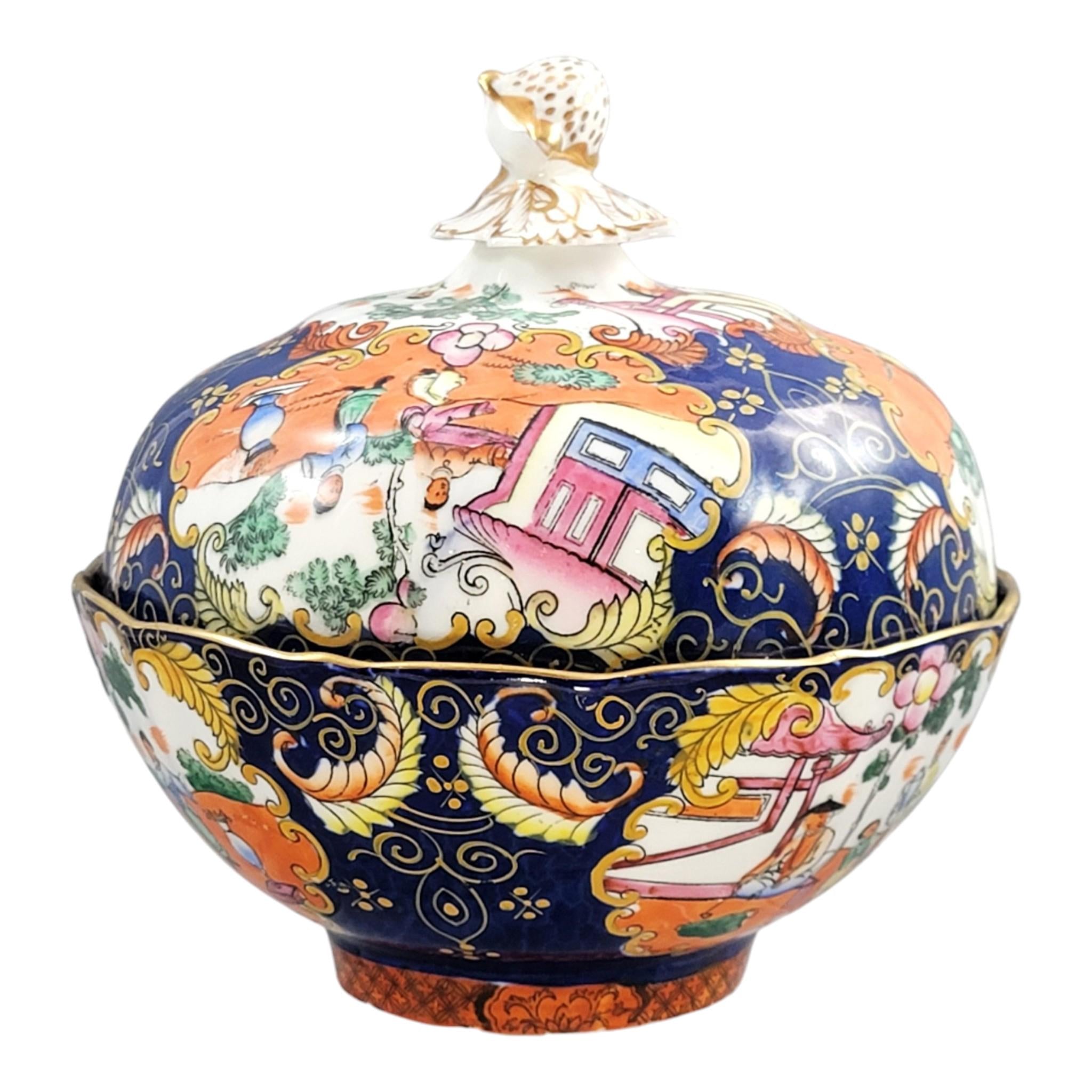 Mason’s Ironstone Covered Bowl Chinoiserie Pattern c.1820