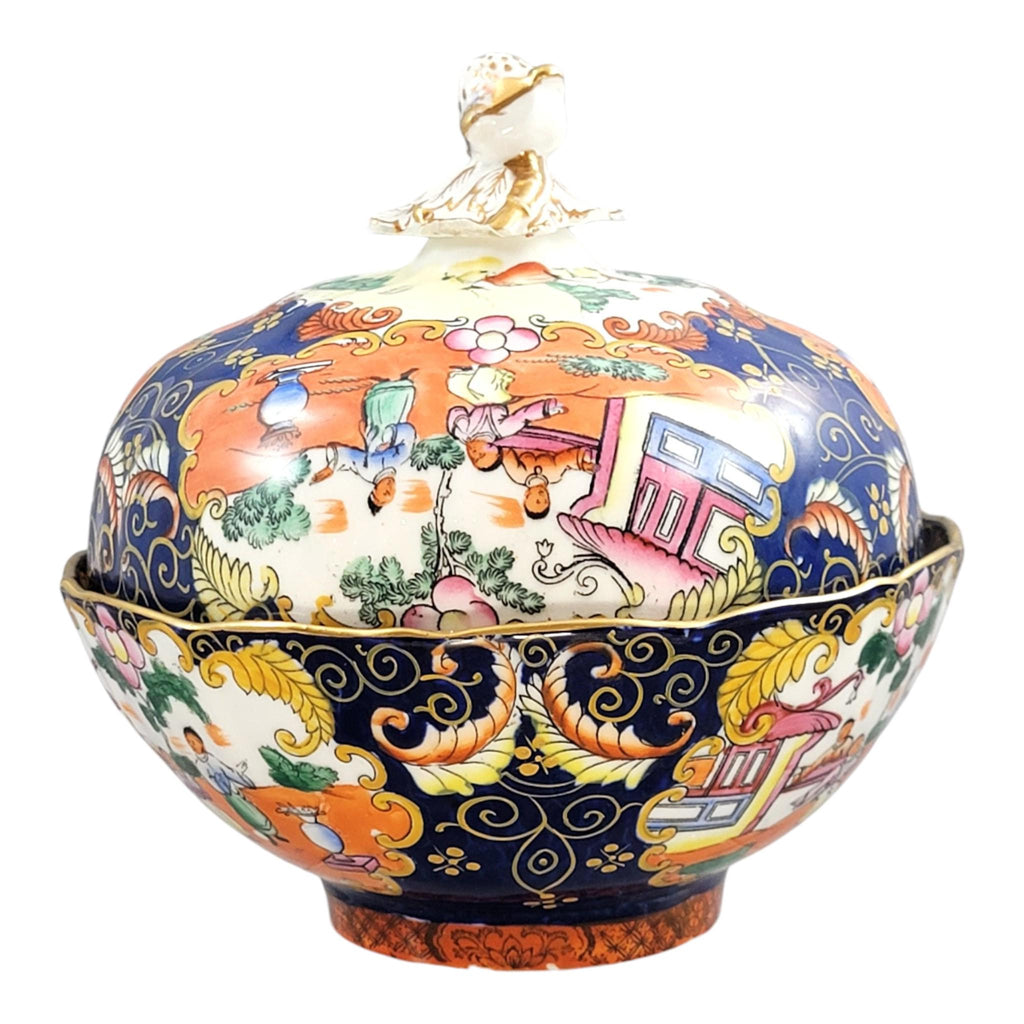 Mason’s Ironstone Covered Bowl Chinoiserie Pattern c.1820