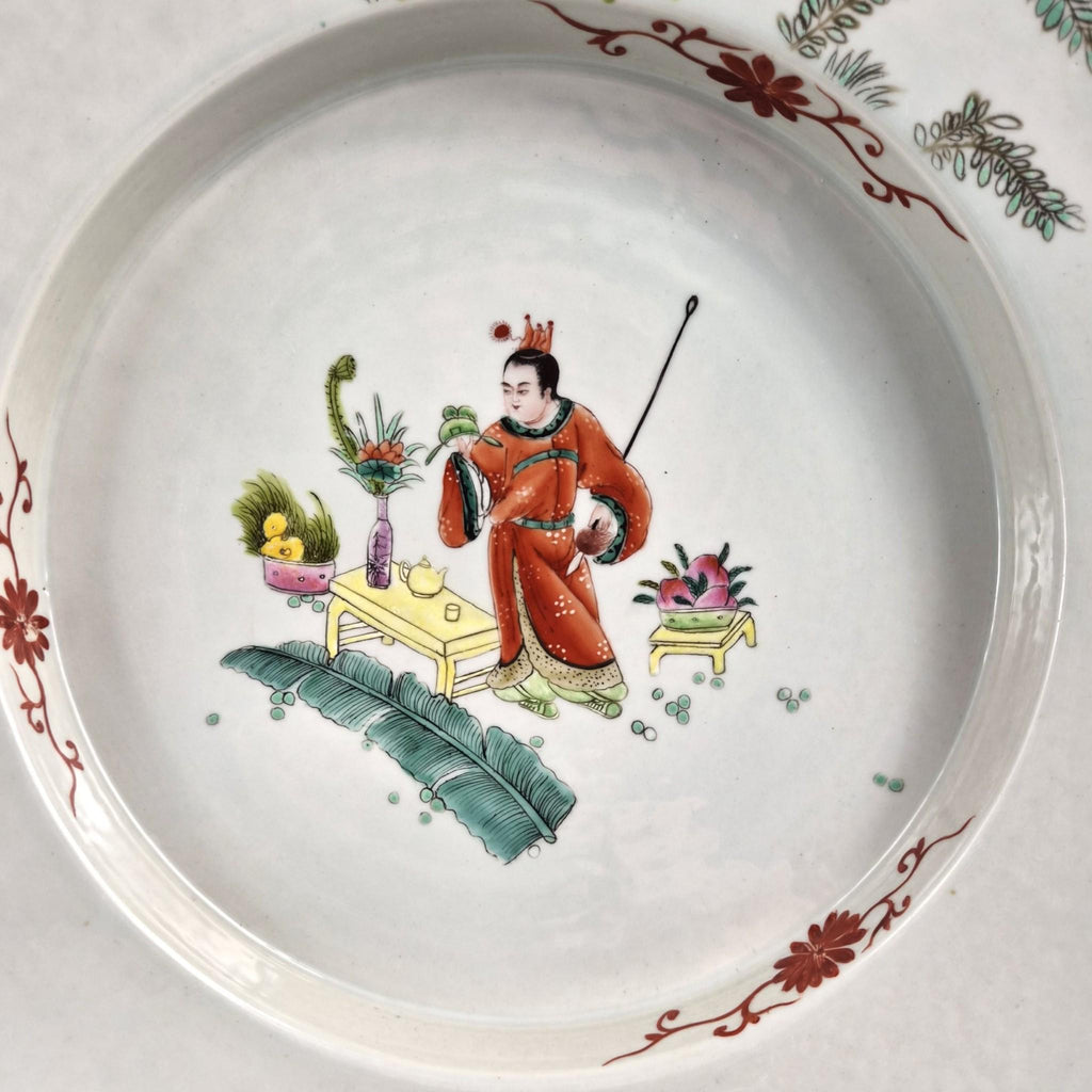 Rare Large Chinese Famille Rose Castellated Porcelain Bowl, c.1880