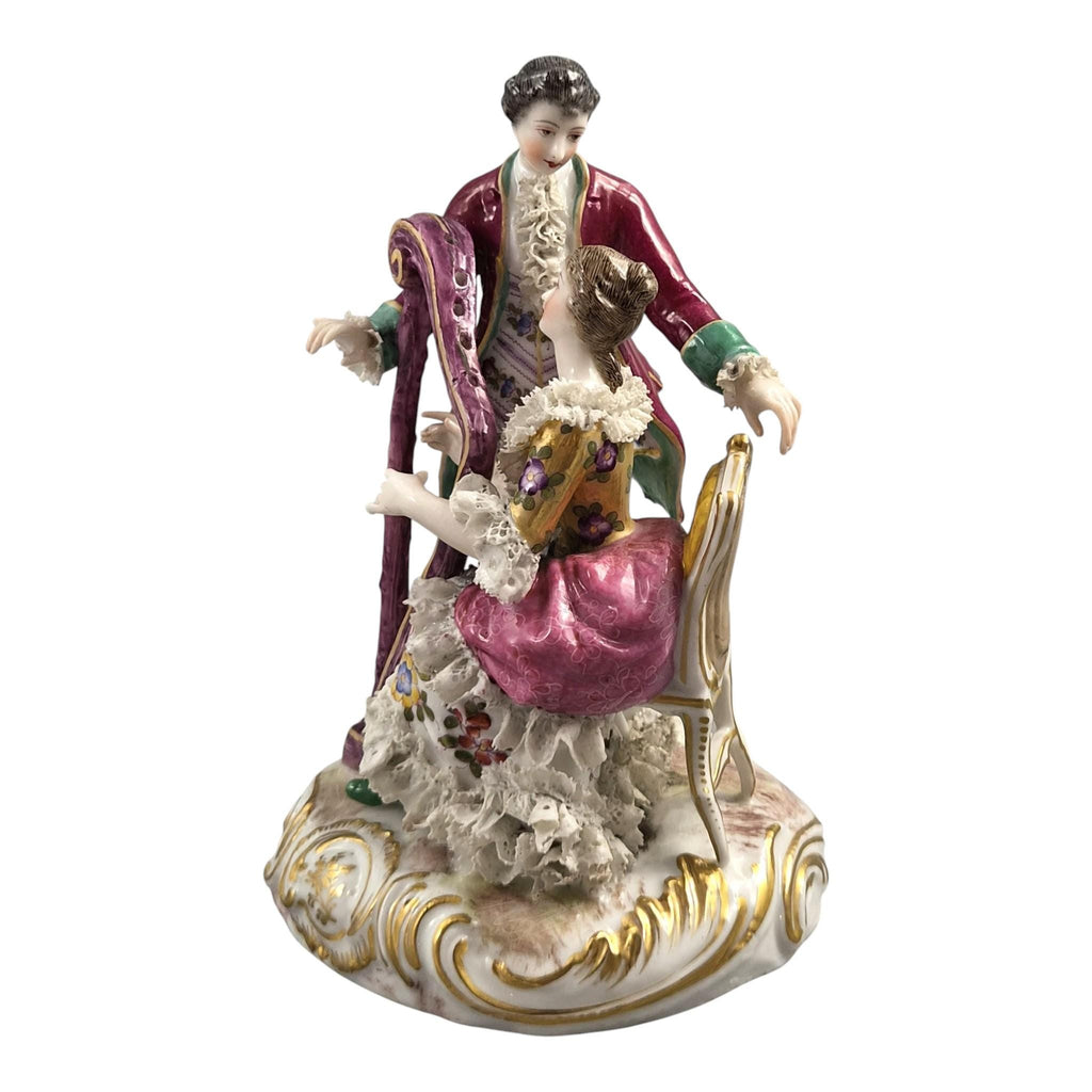 Bourdois & Bloch Paris Porcelain Lace Musical Couple c.1868–1887