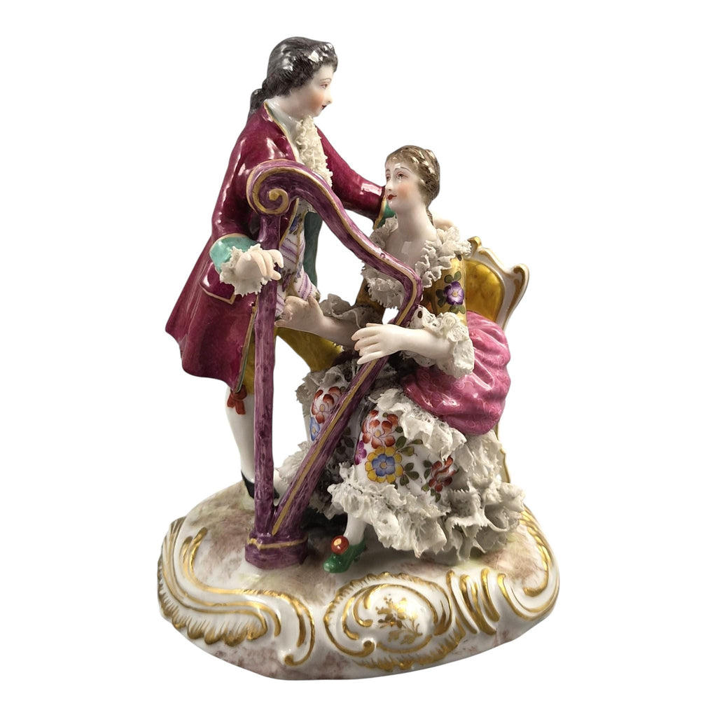 Bourdois & Bloch Paris Porcelain Lace Musical Couple c.1868–1887