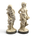 Royal Worcester The Breezes porcelain figures James Hadley cream Victorian pair c1865 rare cream glaze English porcelain