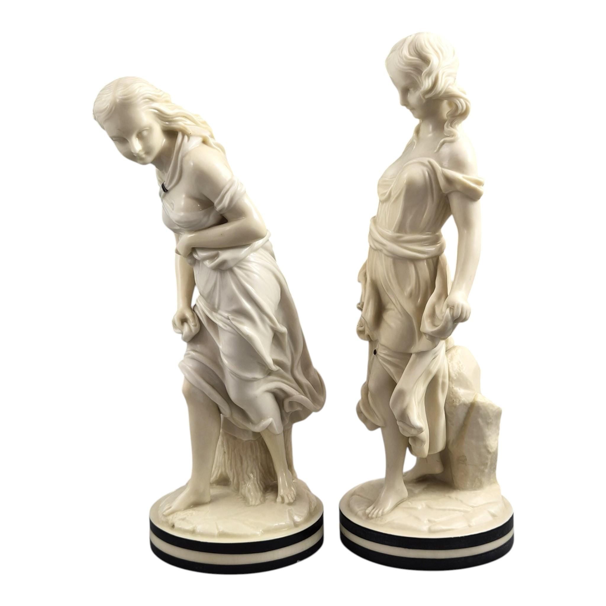 Royal Worcester The Breezes porcelain figures James Hadley cream Victorian pair c1865 rare cream glaze English porcelain