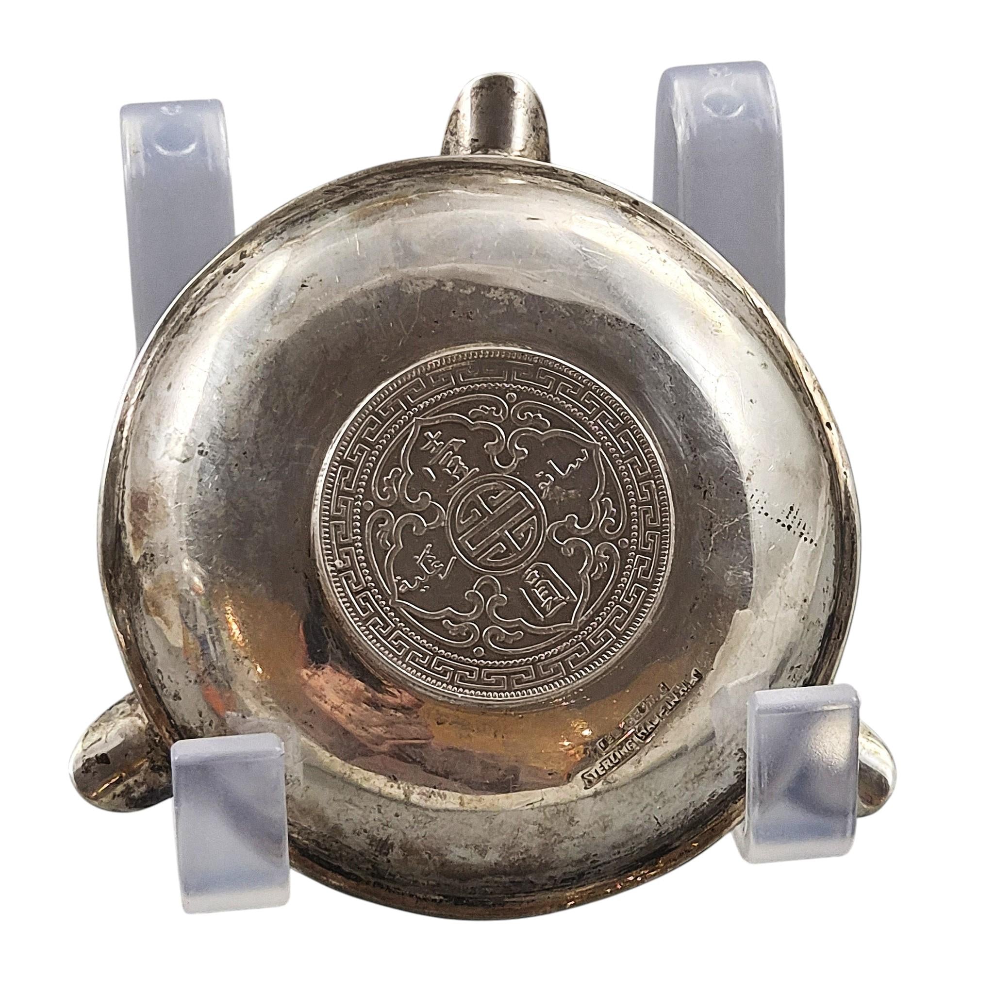 Lee Yee Hing sterling silver coin-inset ashtray with 1899 Trade Dollar, Hong Kong c.1920