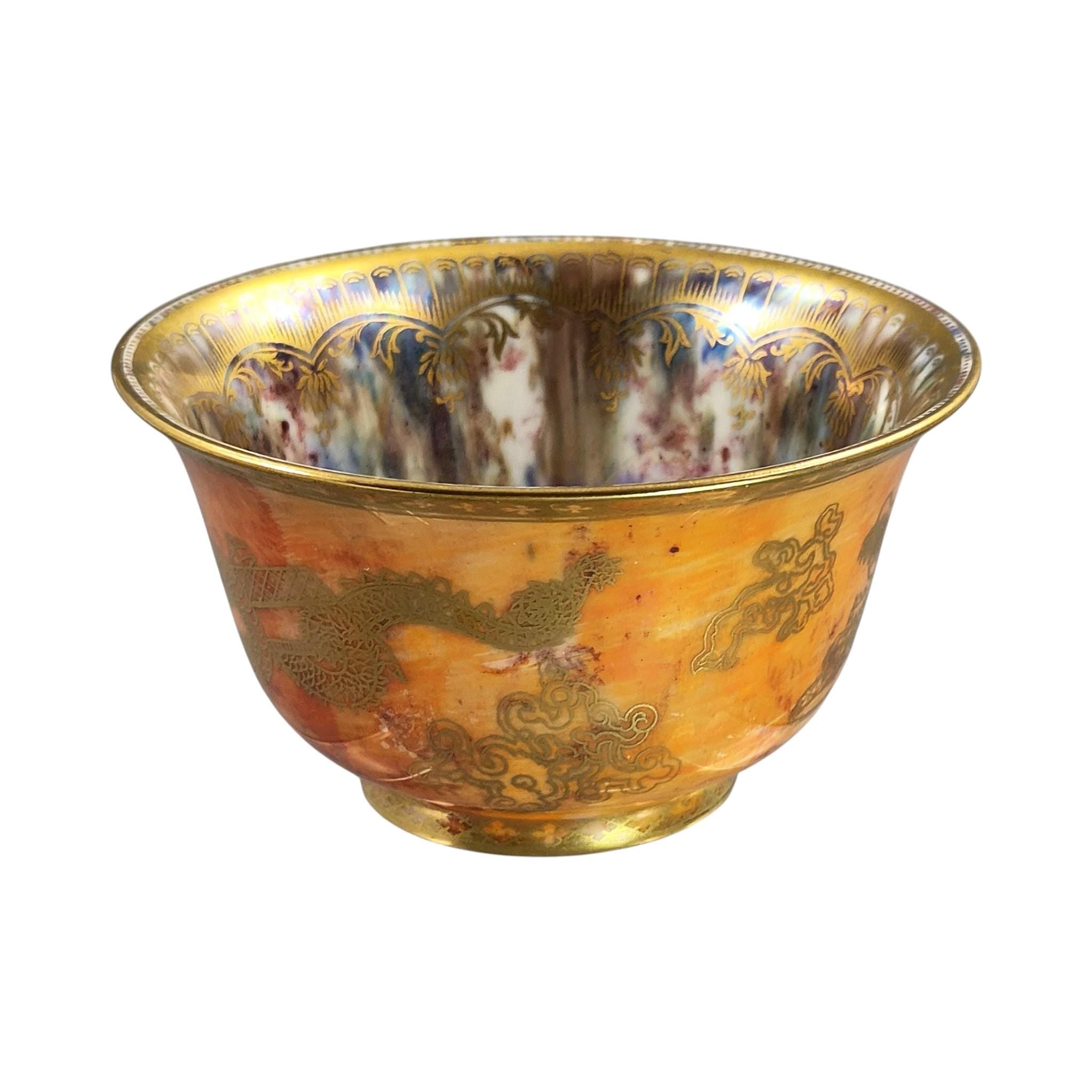 Wedgwood Fairyland Lustre bowl Z4825 by Daisy Makeig-Jones, dragon design York Cup shape c.1915