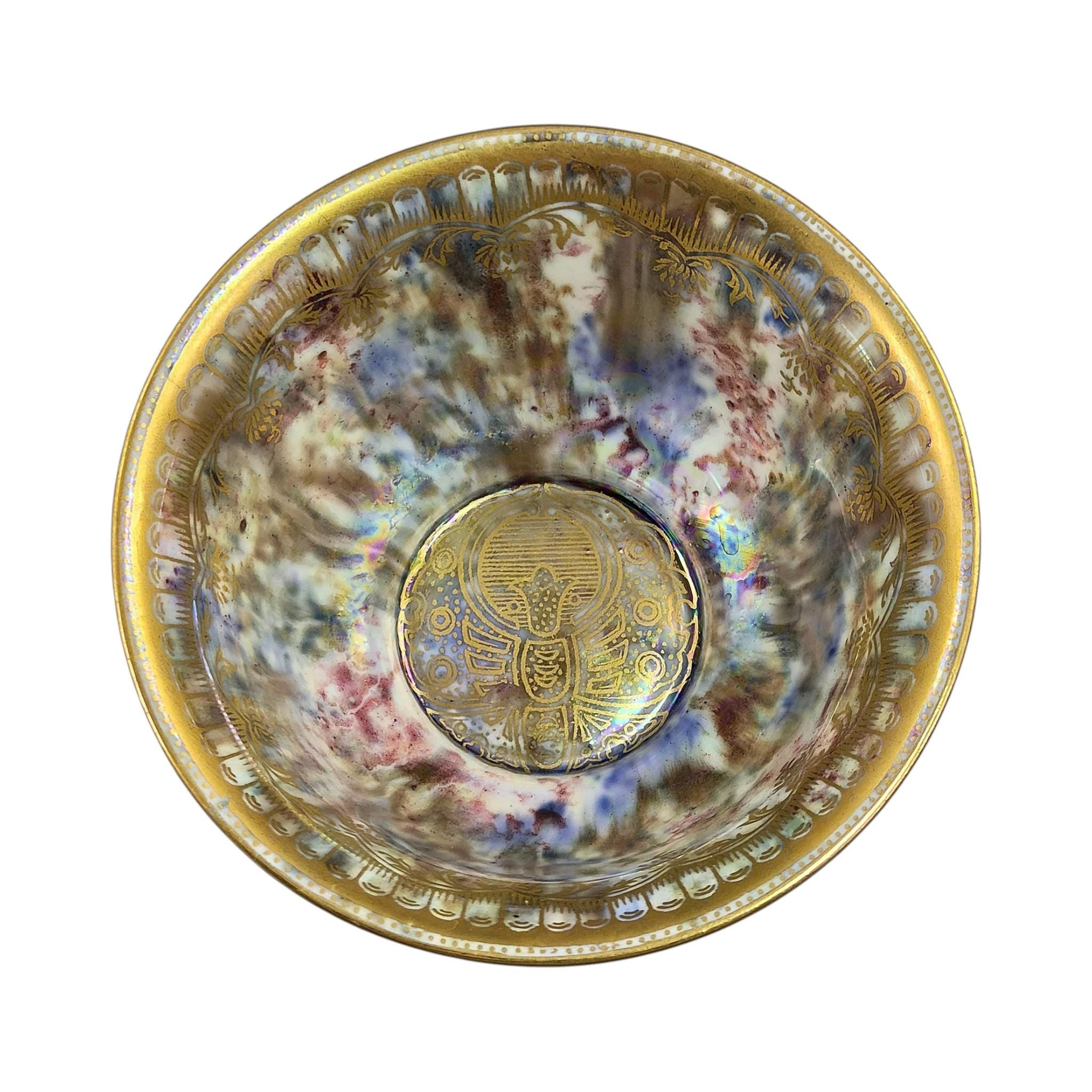 Wedgwood Fairyland Lustre bowl Z4825 by Daisy Makeig-Jones, dragon design York Cup shape c.1915