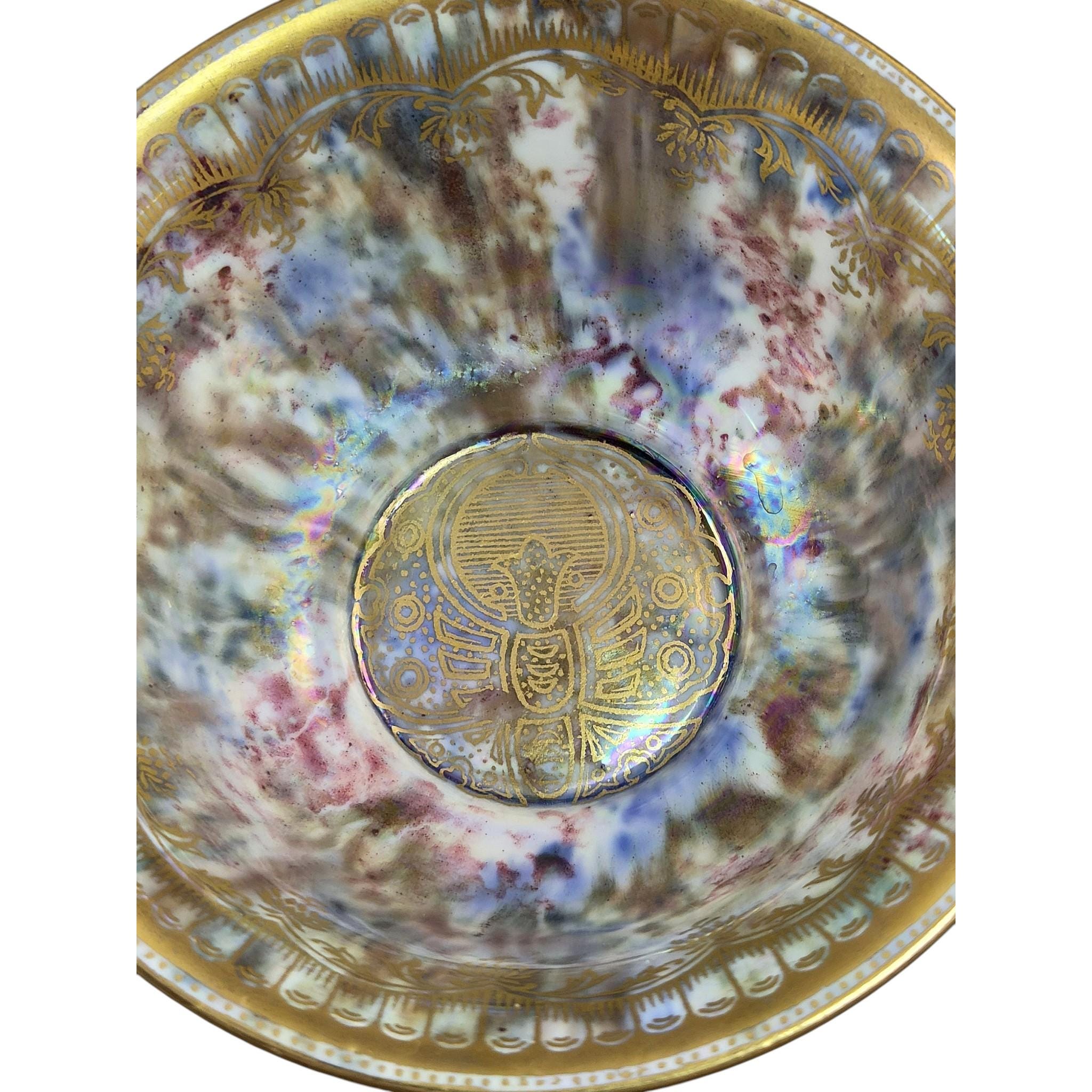 Wedgwood Fairyland Lustre bowl Z4825 by Daisy Makeig-Jones, dragon design York Cup shape c.1915