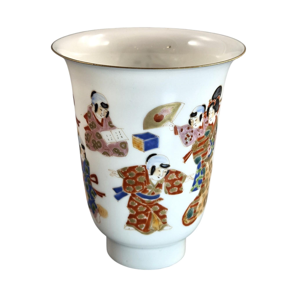 Antique Japanese Eggshell Porcelain Beaker Vase, Hichozan Shinpo, c.1860–1880