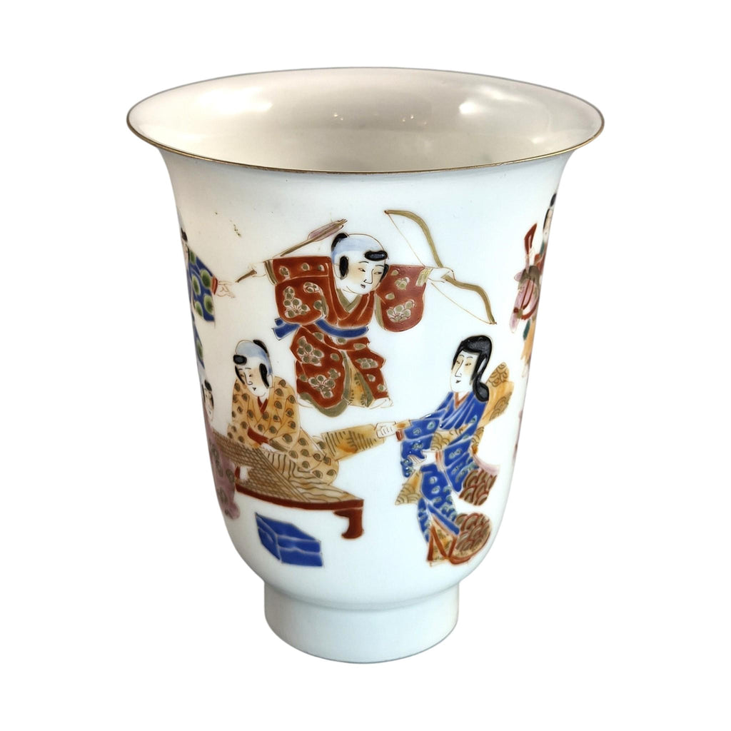 Antique Japanese Eggshell Porcelain Beaker Vase, Hichozan Shinpo, c.1860–1880
