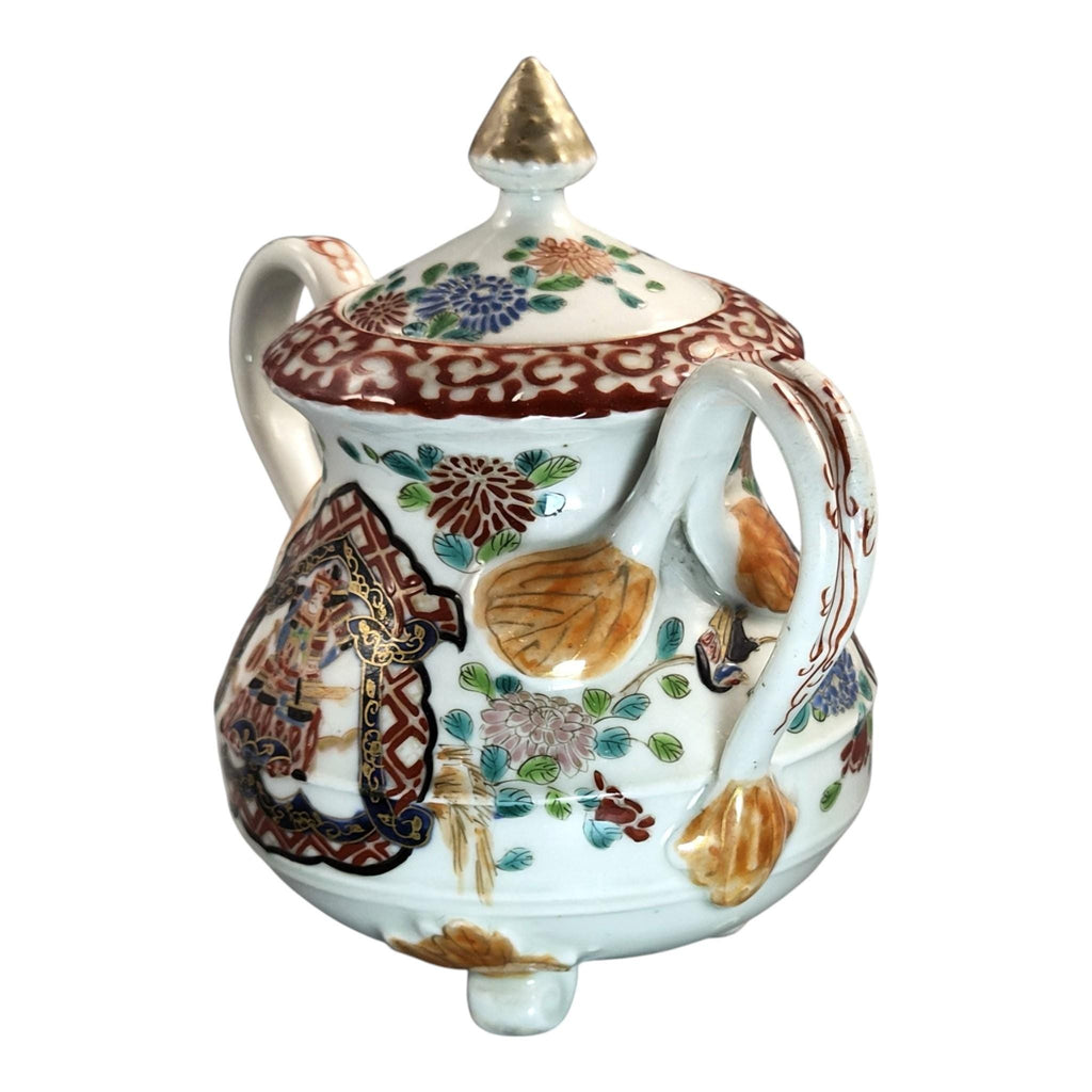 Rare Japanese Imari Sugar Bowl, Hichozan Fukagawa, Samurai Decor, c.1870–1880