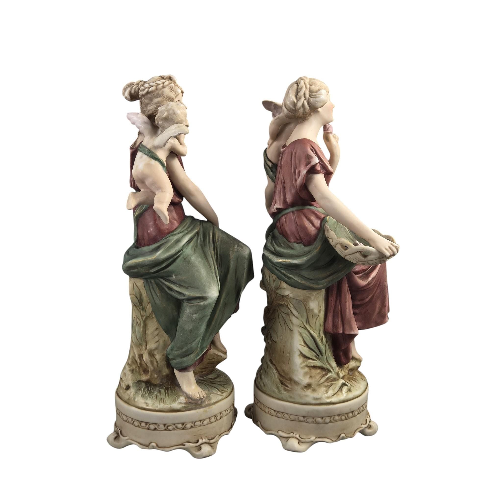Royal Dux Art Nouveau Figures by H. Schubert, 1912