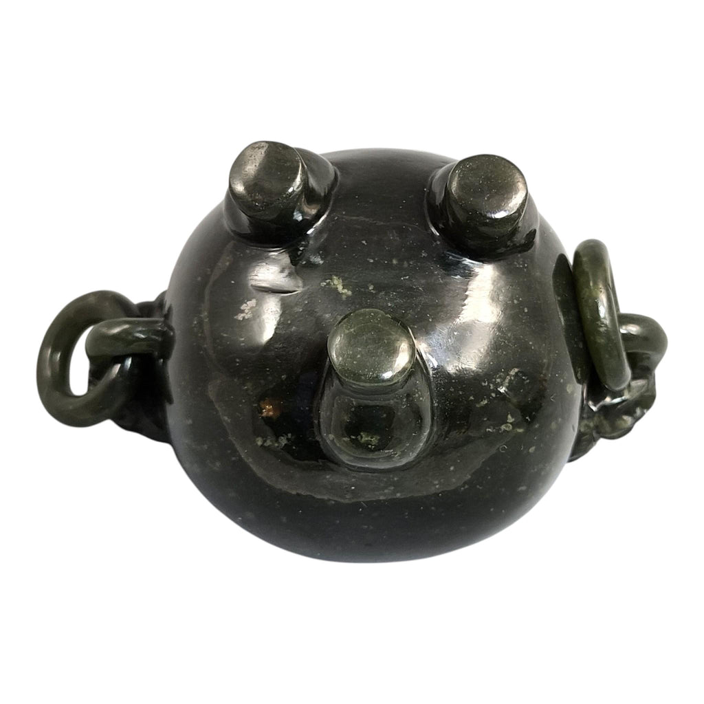 Antique Chinese Jade Tripod Incense Burner with Foo Dog Cover, c. 1900–1920