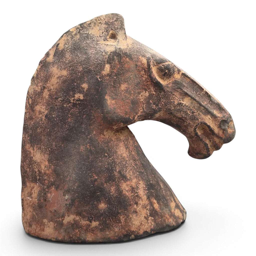 Chinese Han Dynasty Type Painted Terracotta Horse Head, Mingqi Tomb Figure