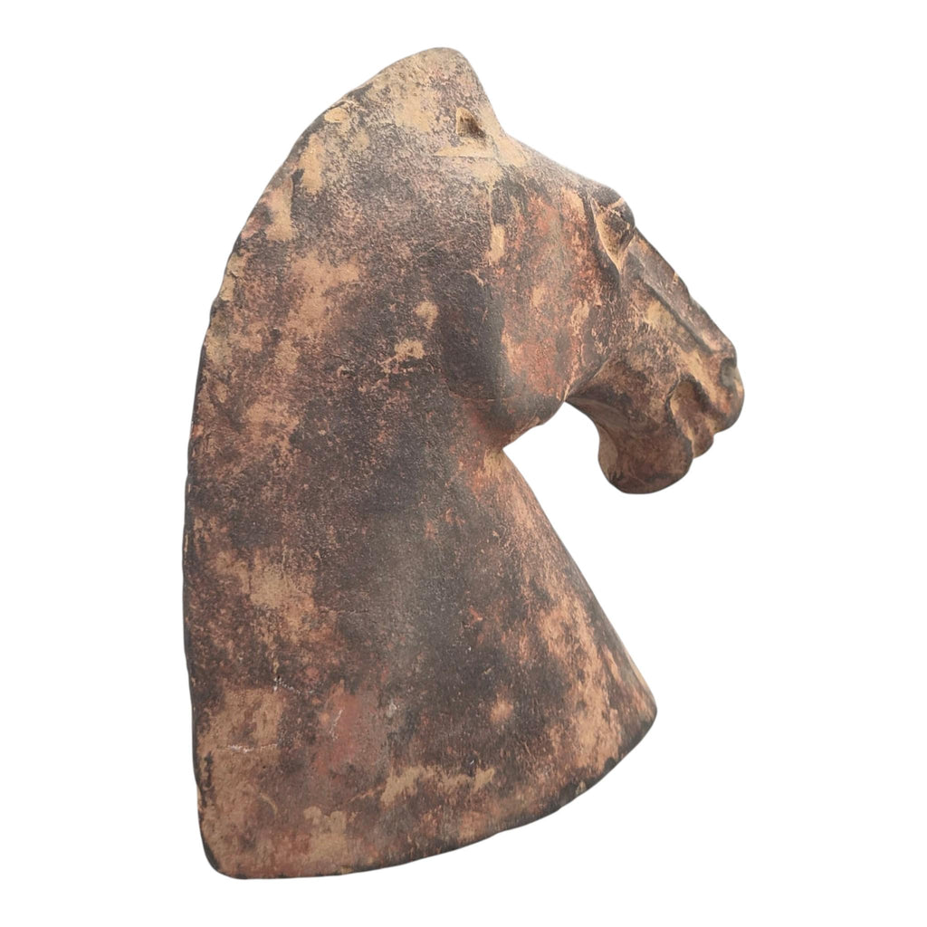 Chinese Han Dynasty Type Painted Terracotta Horse Head, Mingqi Tomb Figure