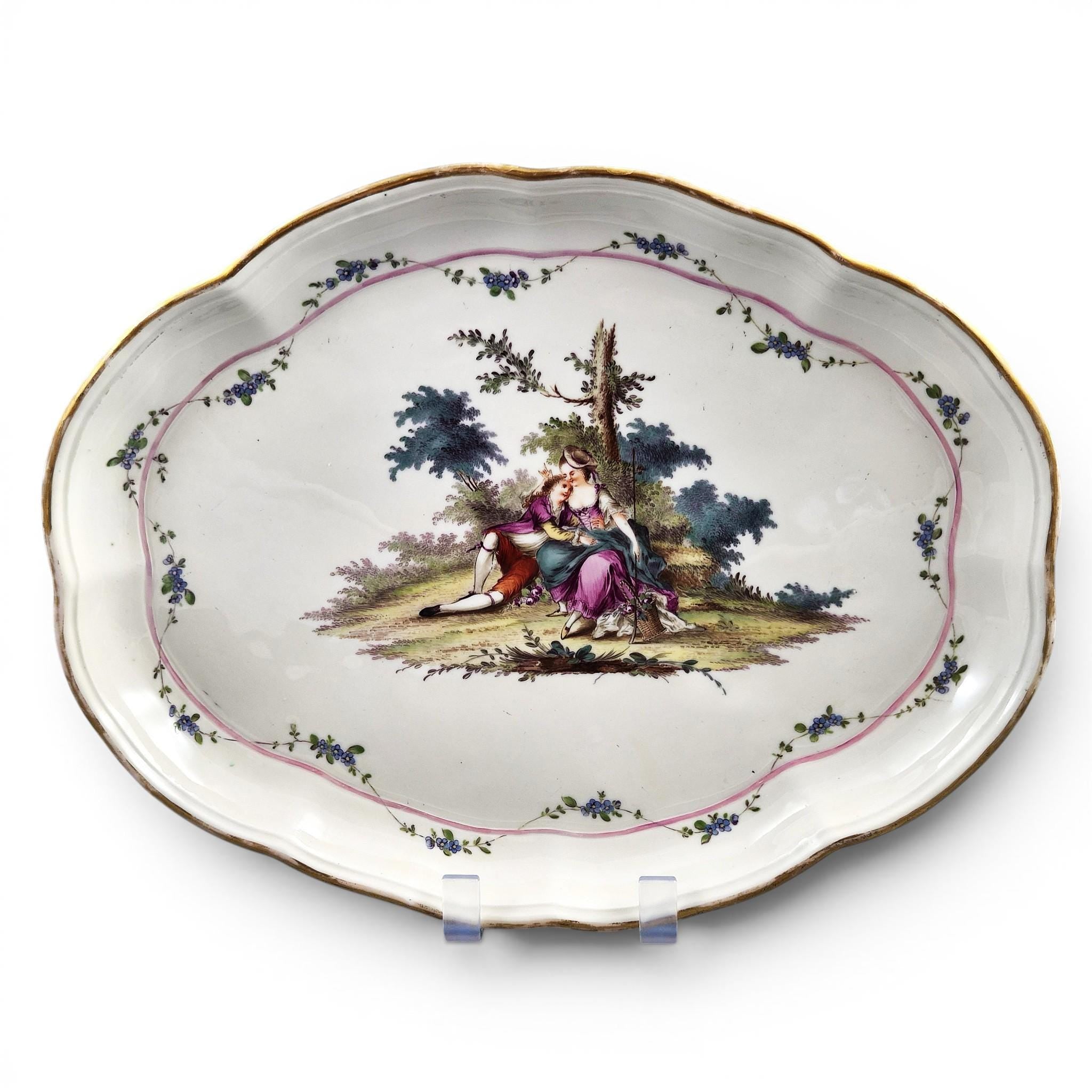 18th Century Marseille Porcelain Tray Attributed to Joseph-Gaspard Robert