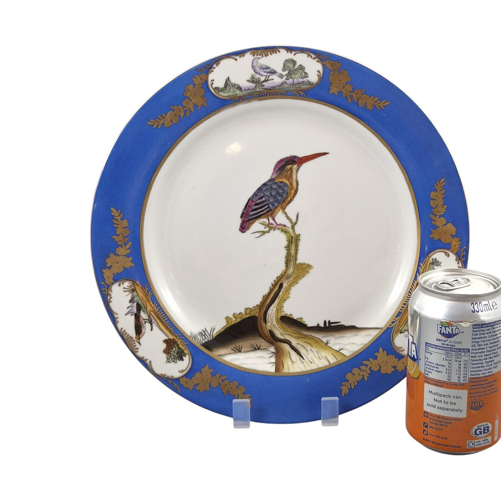 Chelsea House royal blue bird display plates set of four exotic bird porcelain wall plates c.1980s