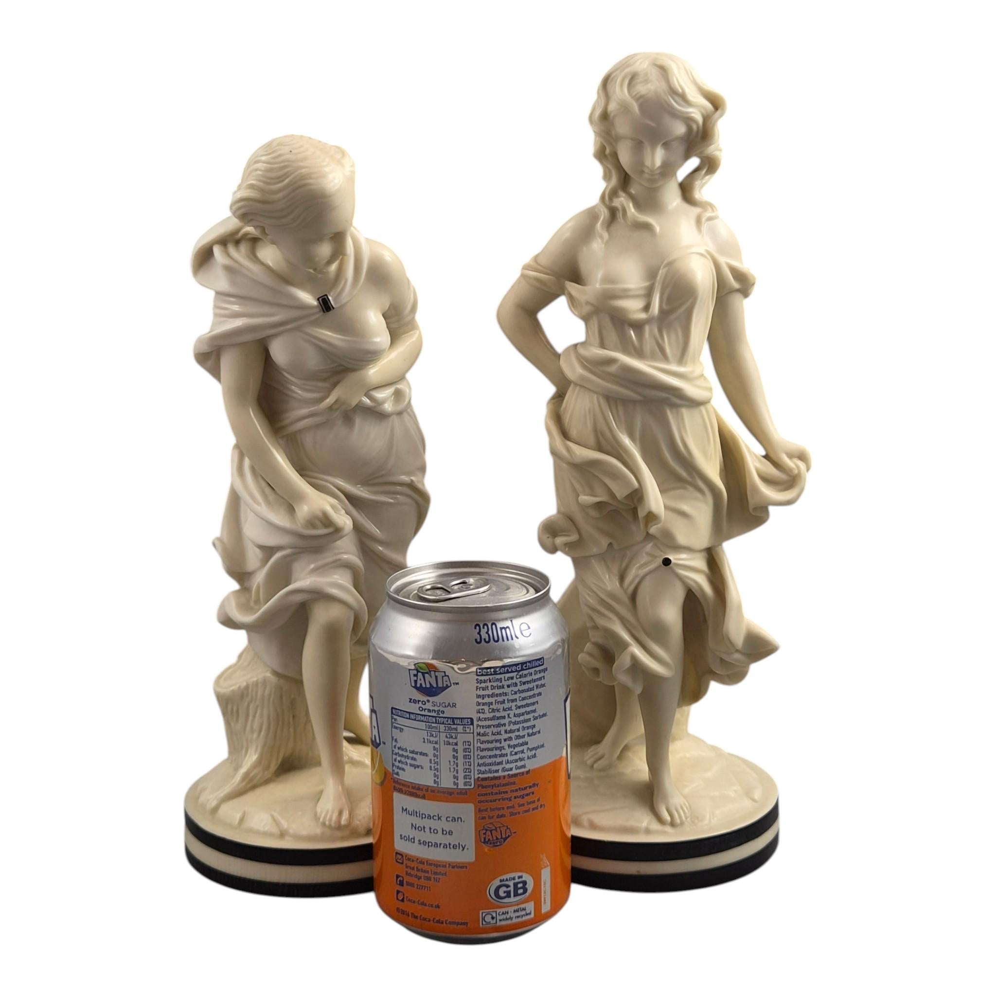Royal Worcester The Breezes porcelain figures James Hadley cream Victorian pair c1865 rare cream glaze English porcelain