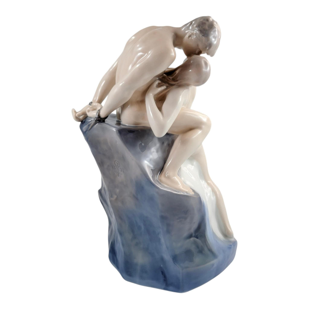 Royal Copenhagen Wave And Rock Theodor Lundberg Porcelain Sculpture Symbolist Figure Group Danish Art 1968 Model 1132