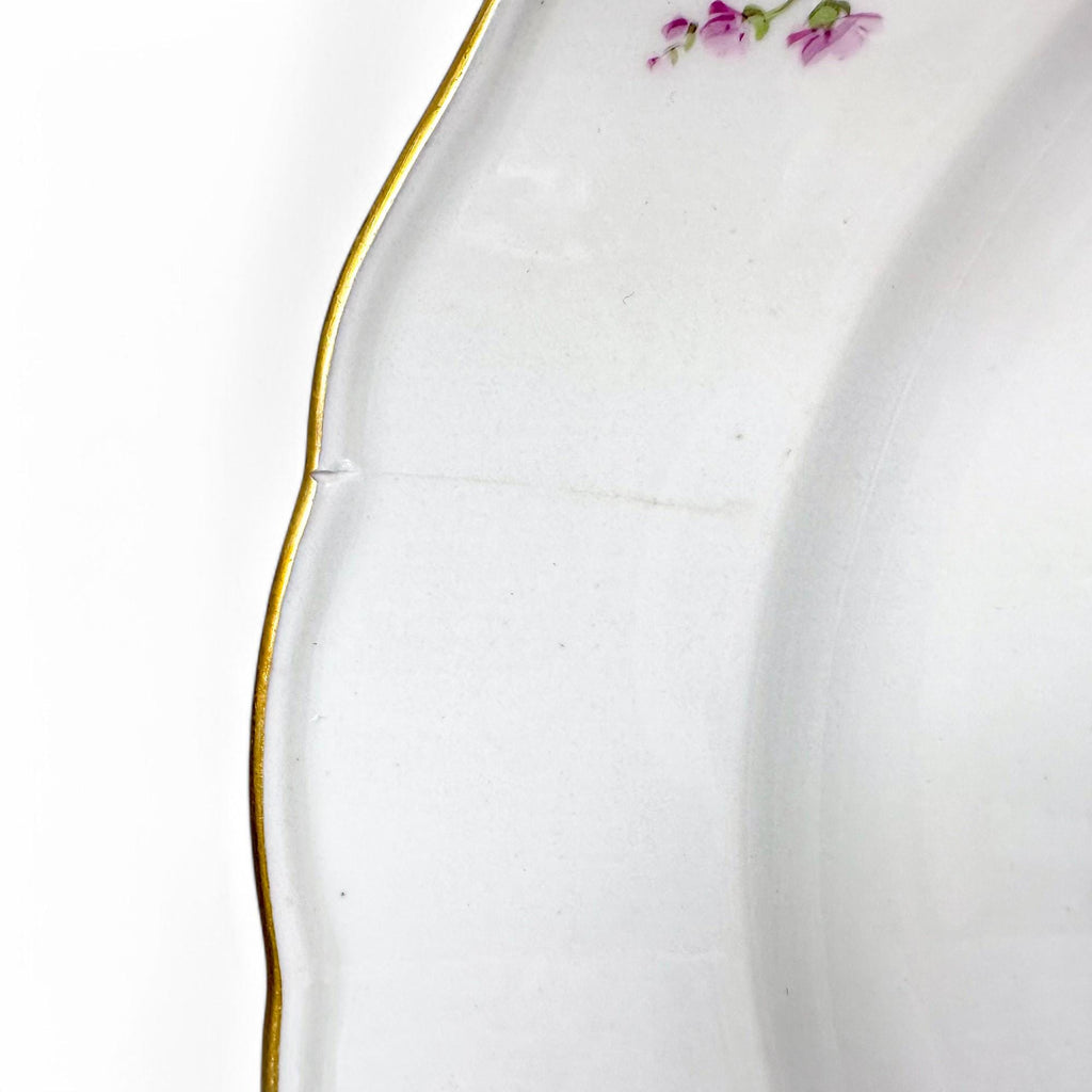 Antique Meissen Streublumen porcelain plates set of 3 hand painted floral German china 1880s